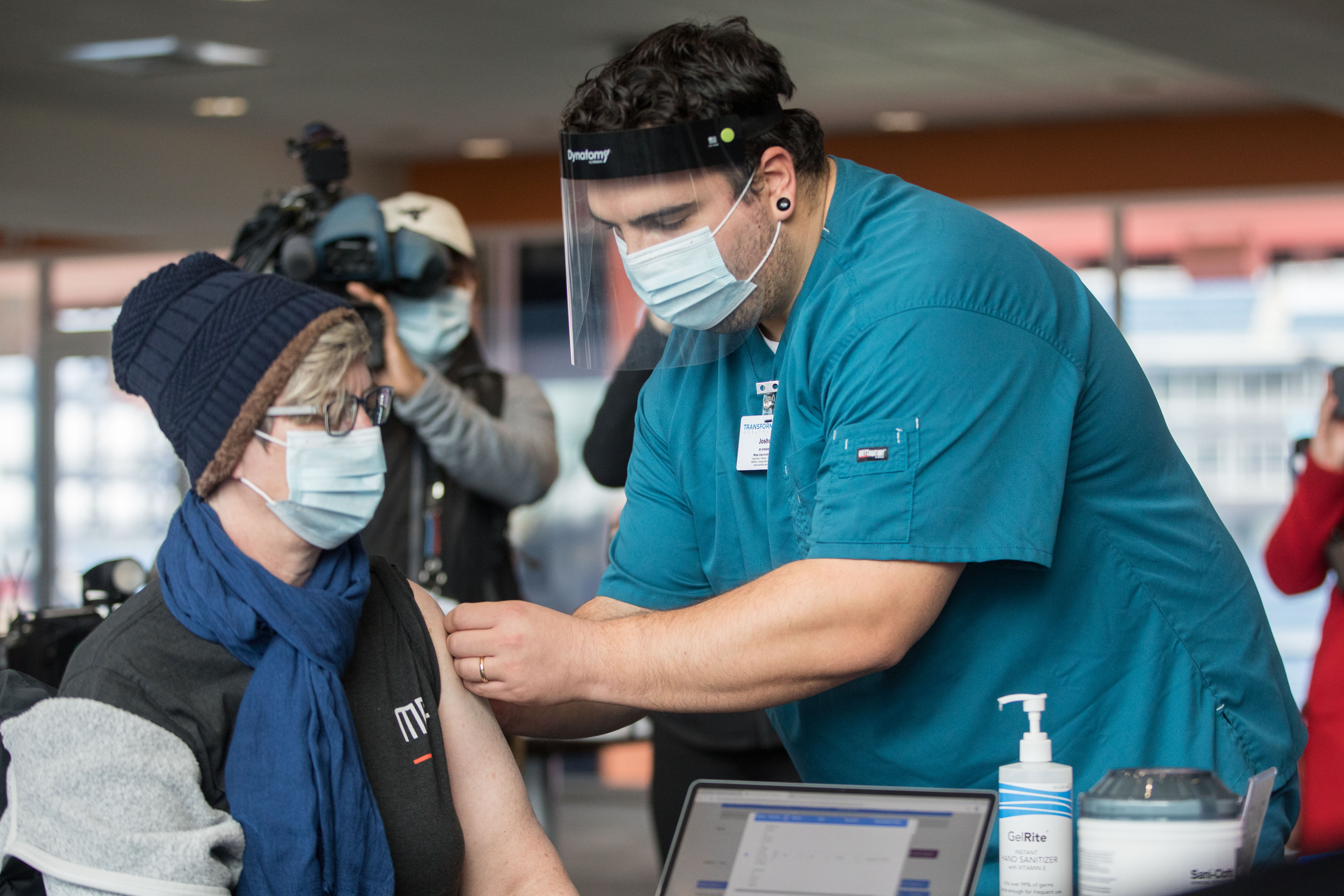 Gillette Stadium In Massachusetts Opens As Mass Vaccination Site