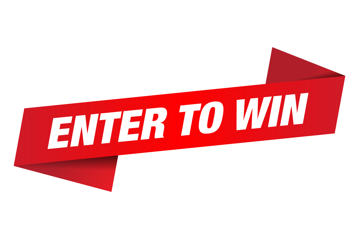 Enter To Win Label Isolated On White Background