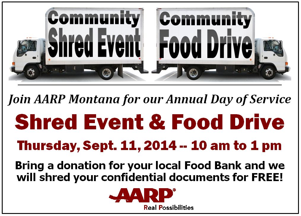 AARP Montana Shred Event Food Drive