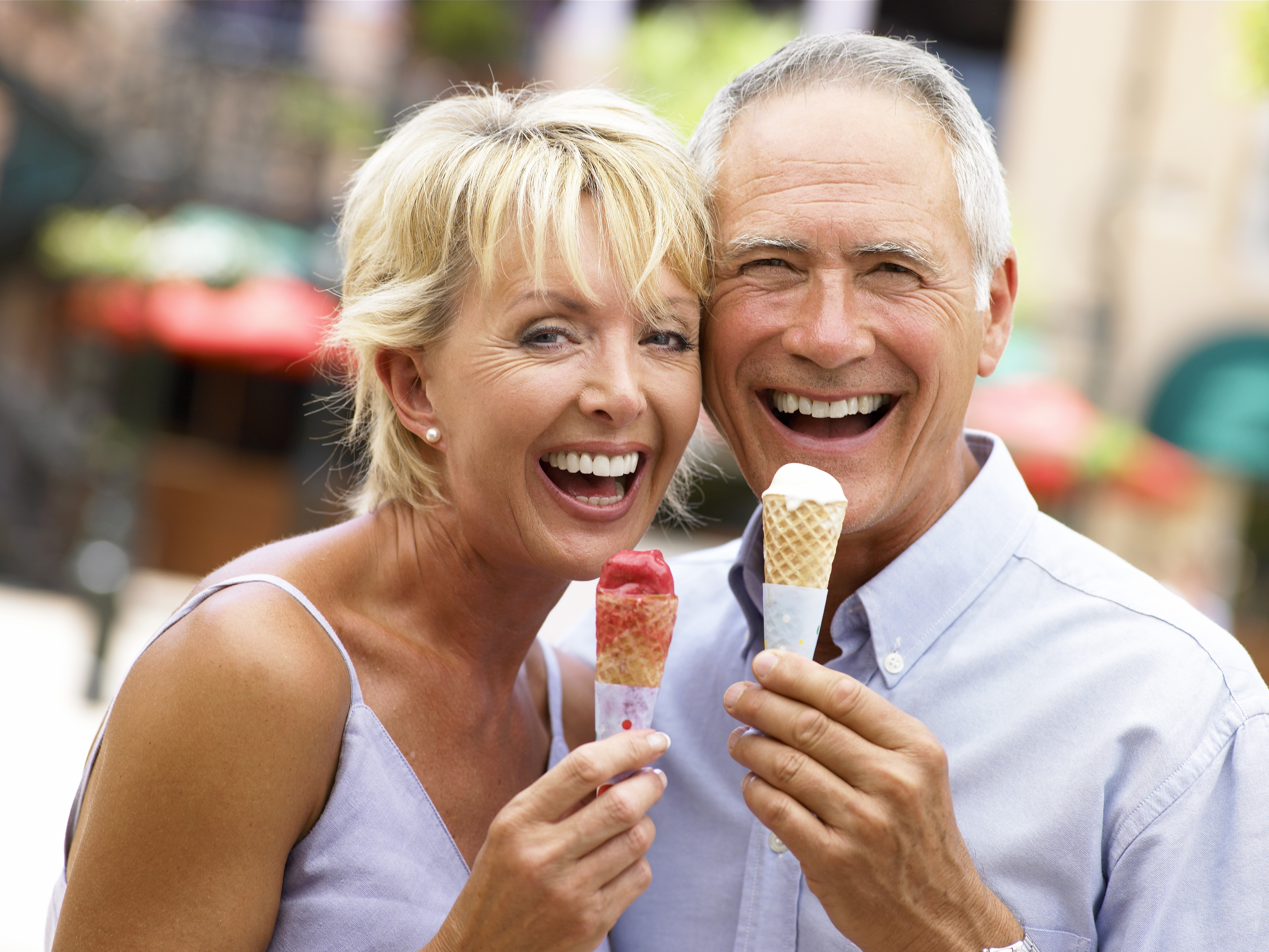 Couple eating ice cream