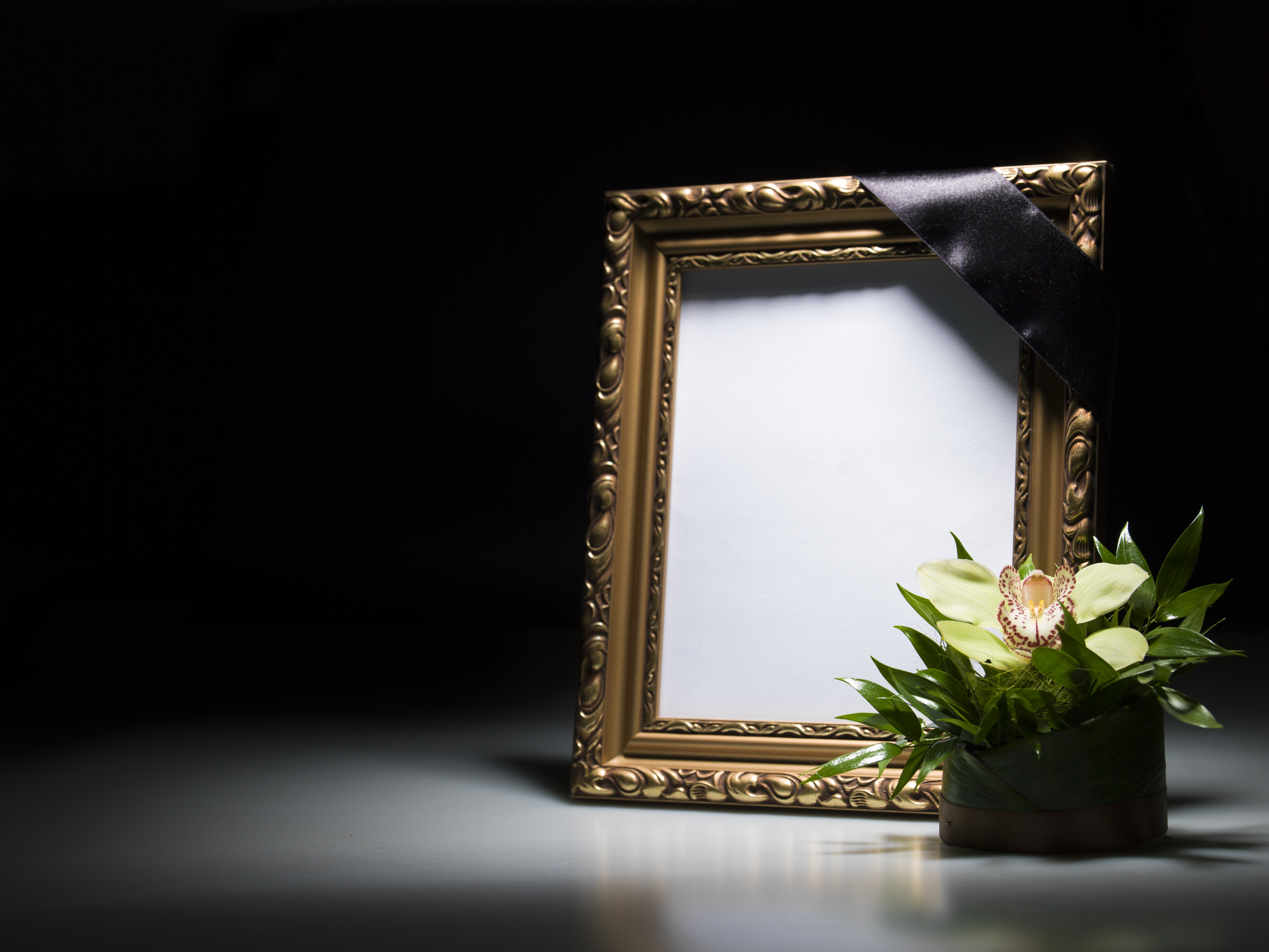 Blank mourning frame for sympathy card