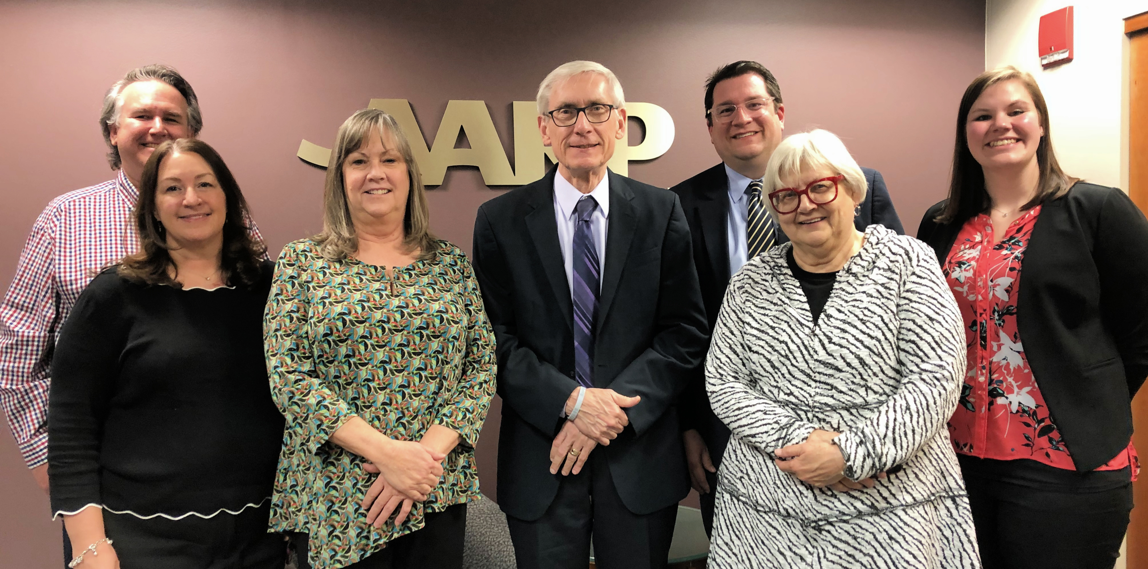 AARP WI staff with Gov. Evers
