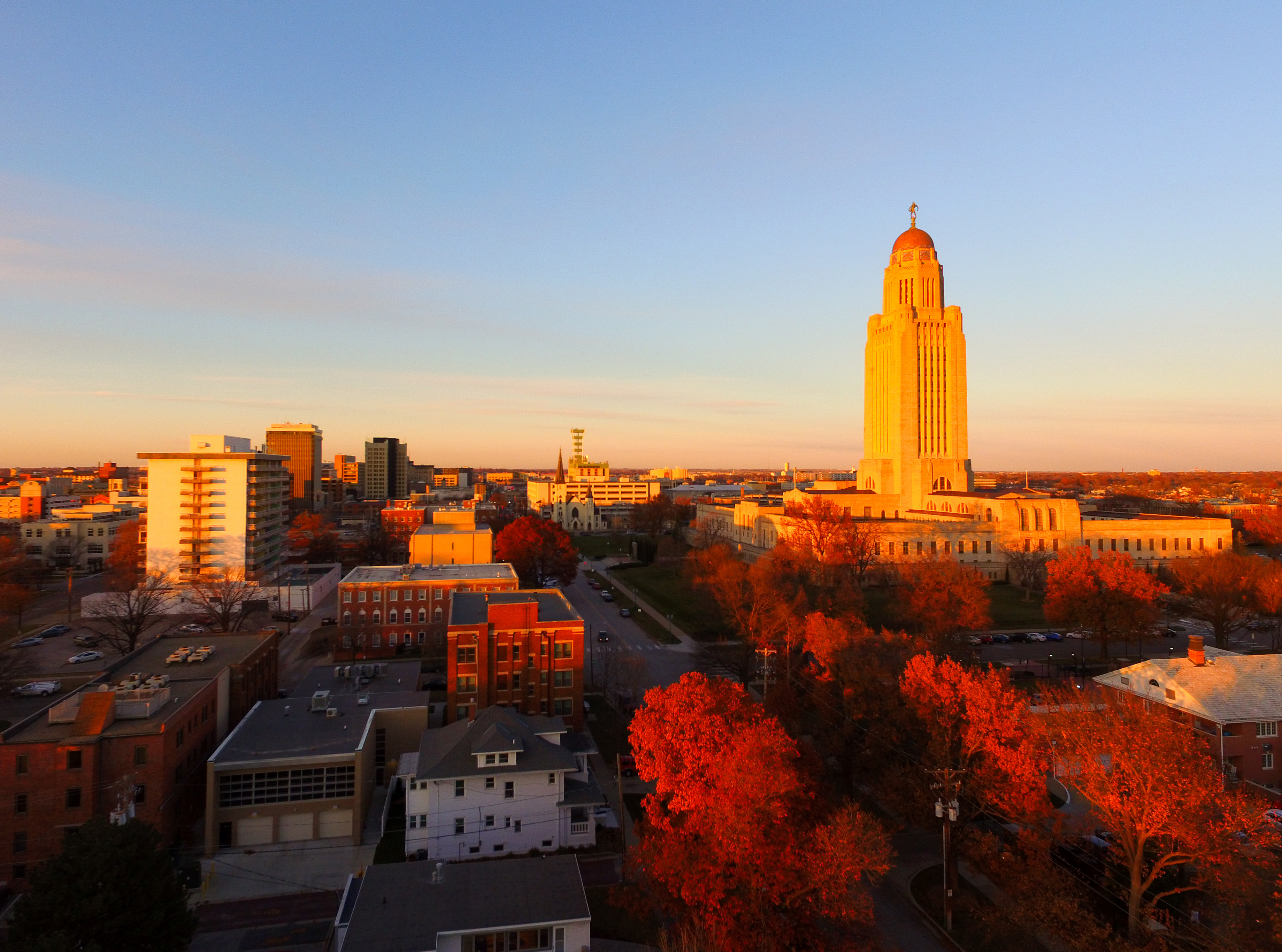 Fall Color Tree Leaves Nebraska State Capital Lincoln