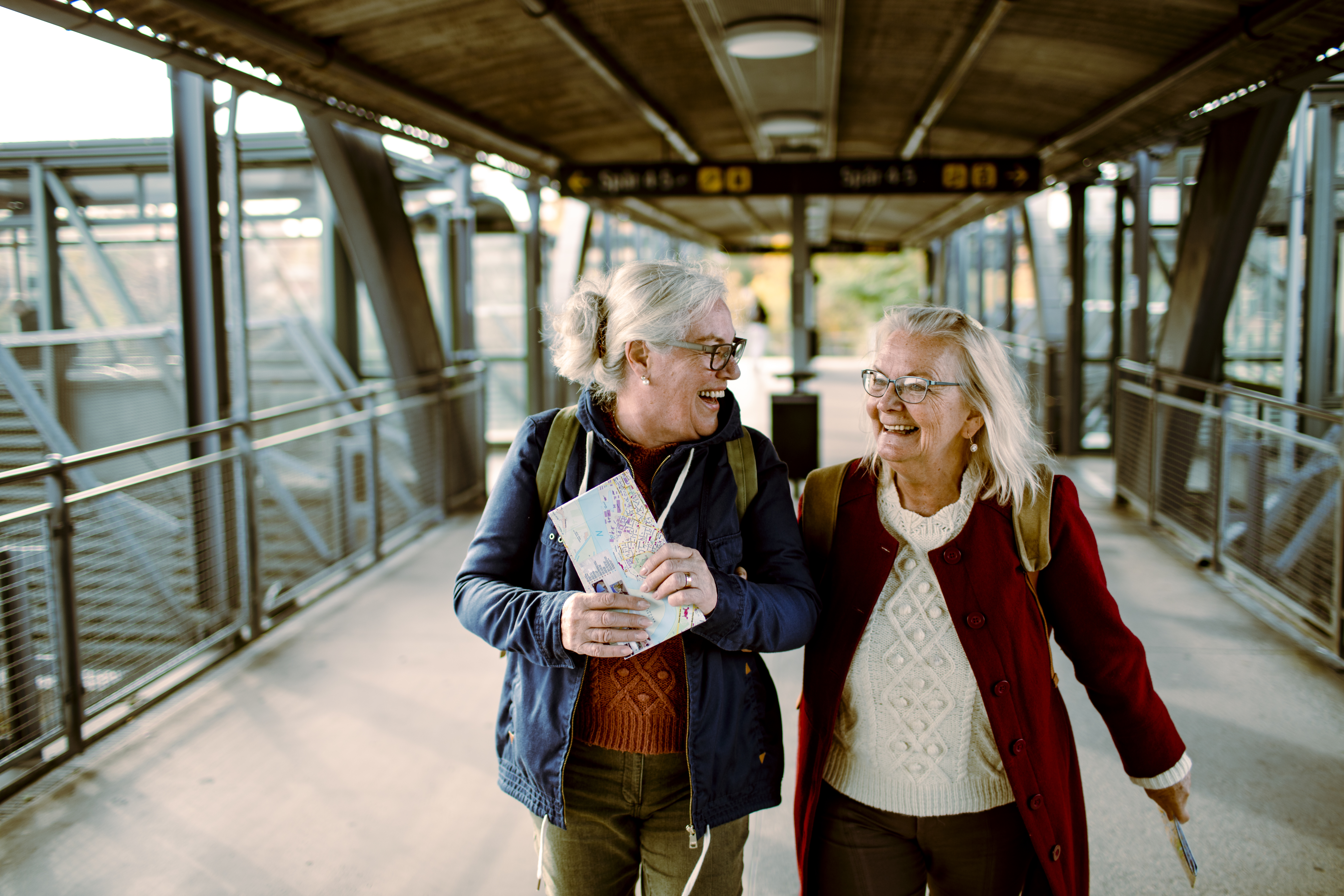 Seniors at a Train station
