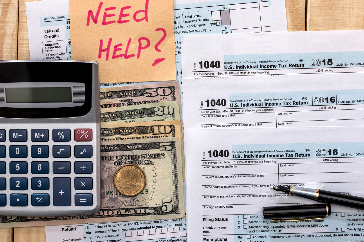 money calculation Form 1040 tax return