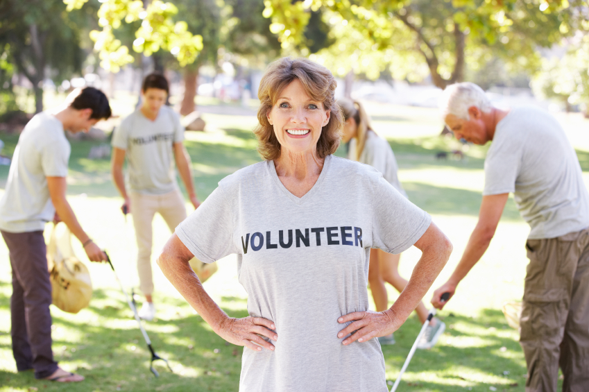 Volunteer Group Clearing Litter In Park