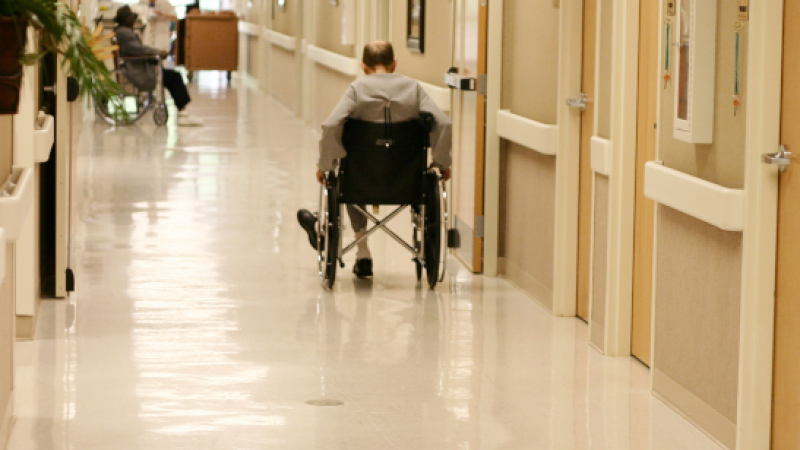 Nursing home - patient in wheelchair