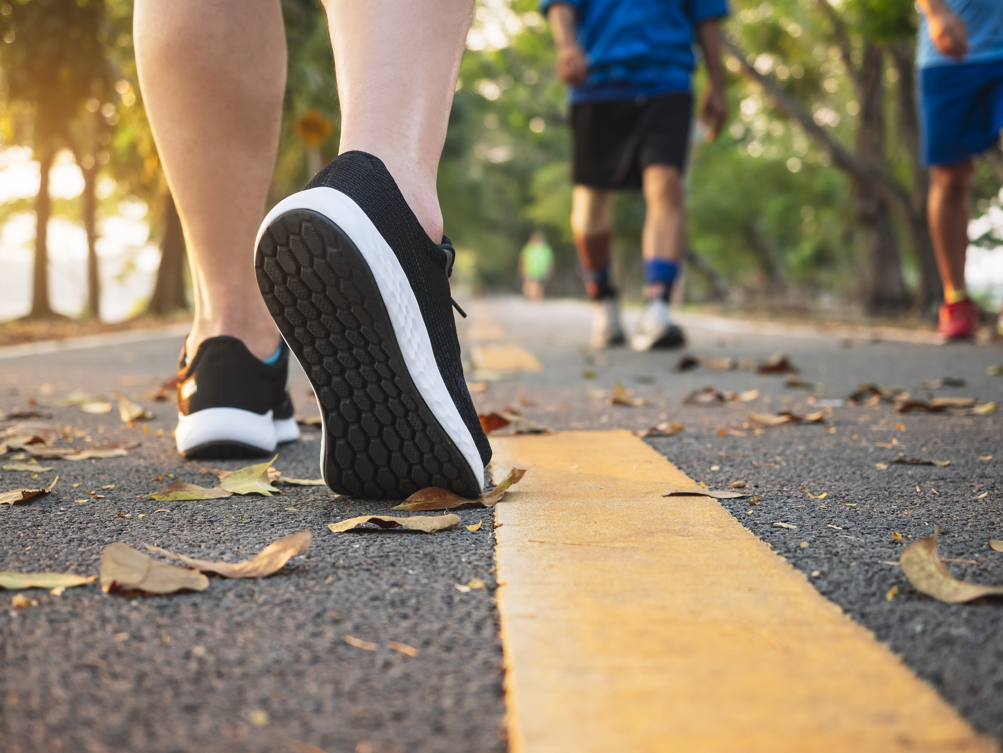 Man walk in park outdoor People exercise healthy lifestyle