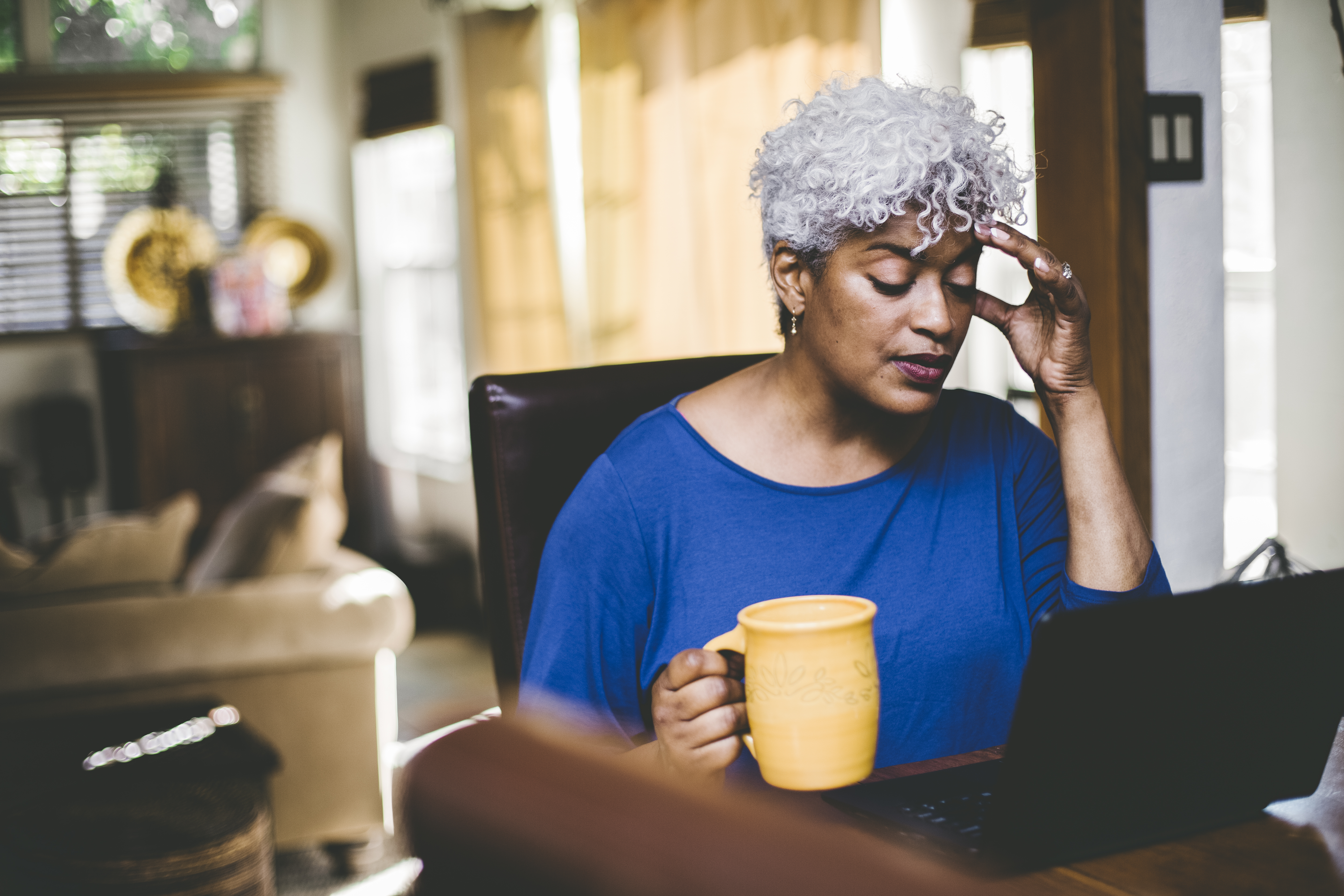 woman working at laptop