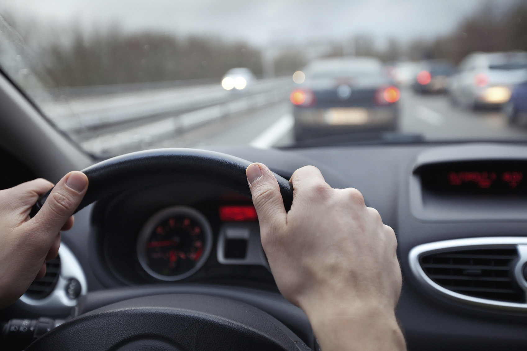 speed control and security distance on the road, driving safely