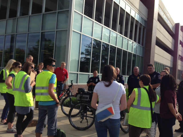 gathering for the walk audit