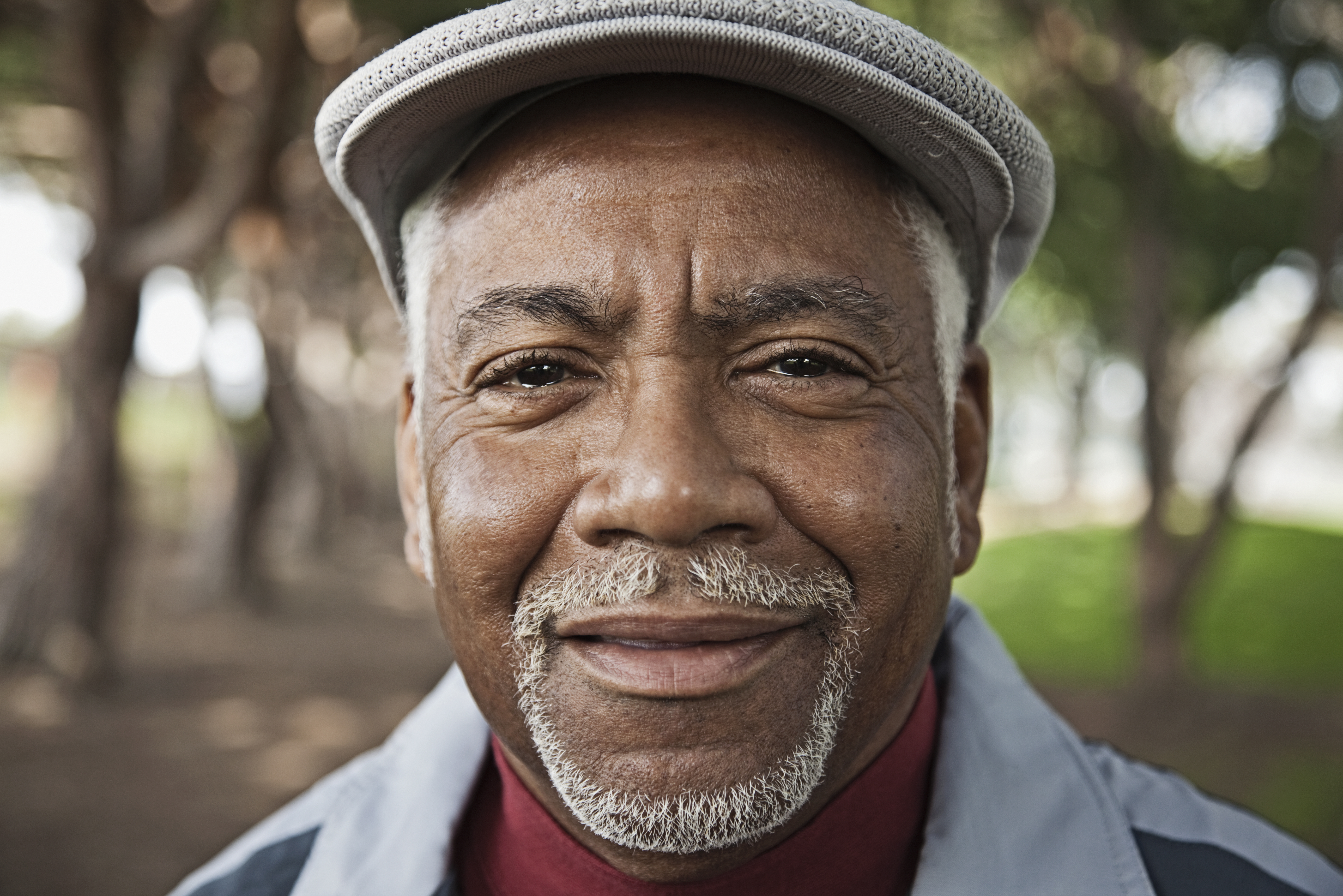 Senior African man in park