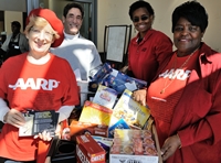 Diverse Vols at AARP DC Food Drive