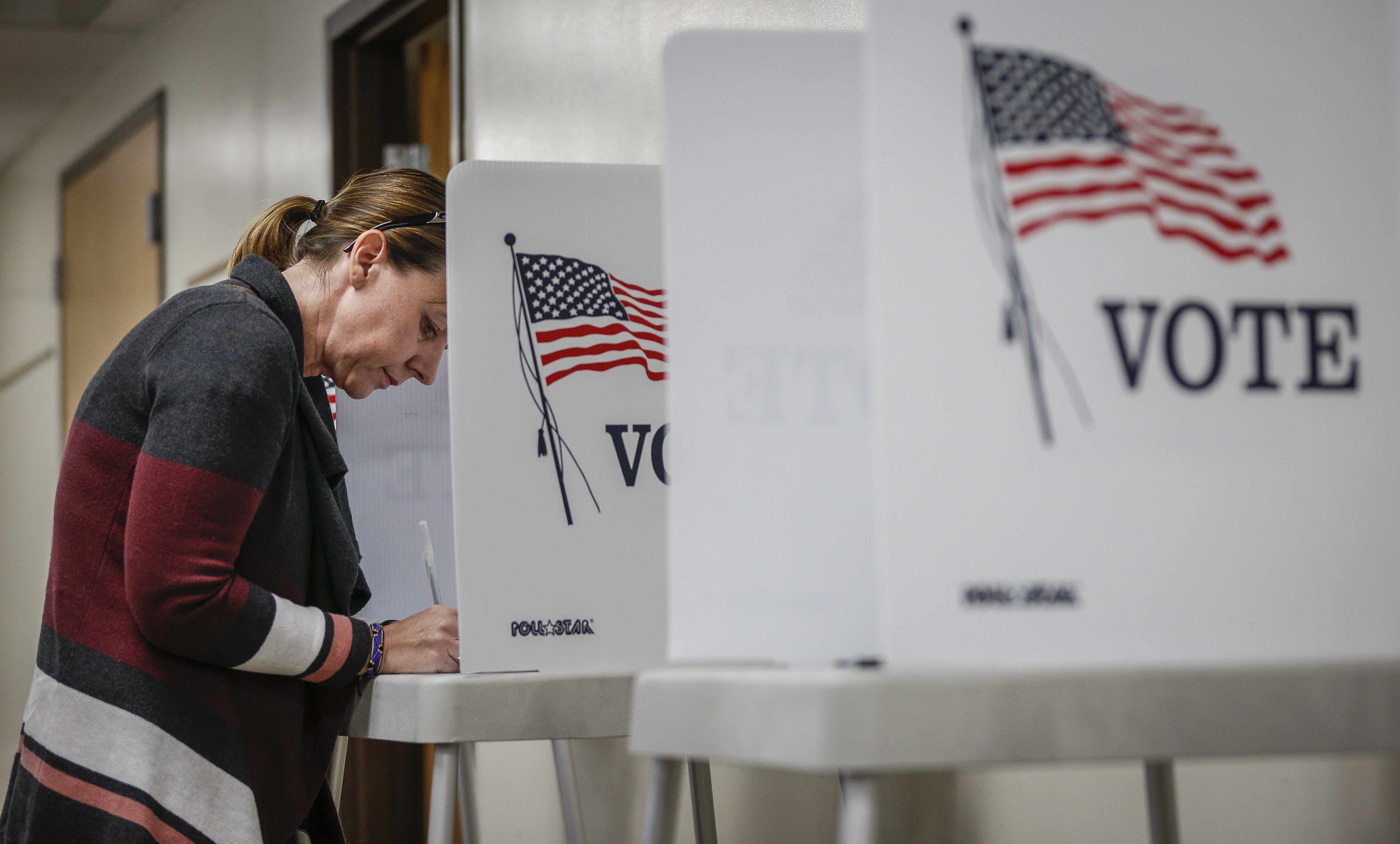 Nation Goes To The Polls In Contentious Presidential Election Between Hillary Clinton And Donald Trump