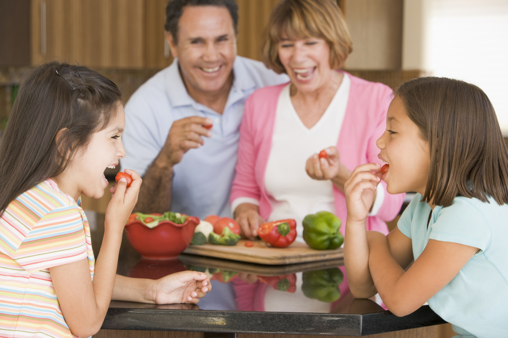 Family Preparing meal,mealtime Together