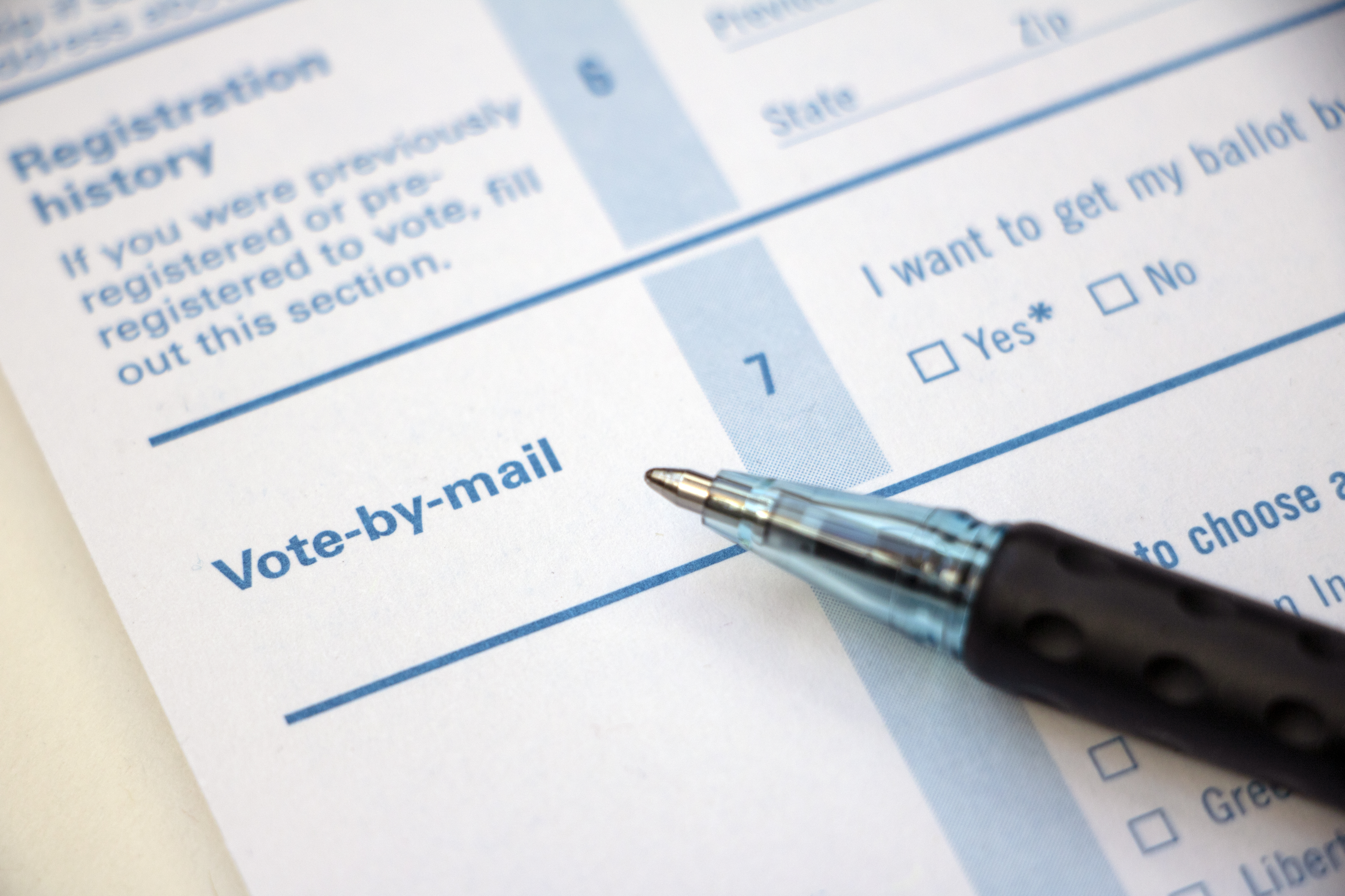 Voter Registration - Vote by Mail with pen