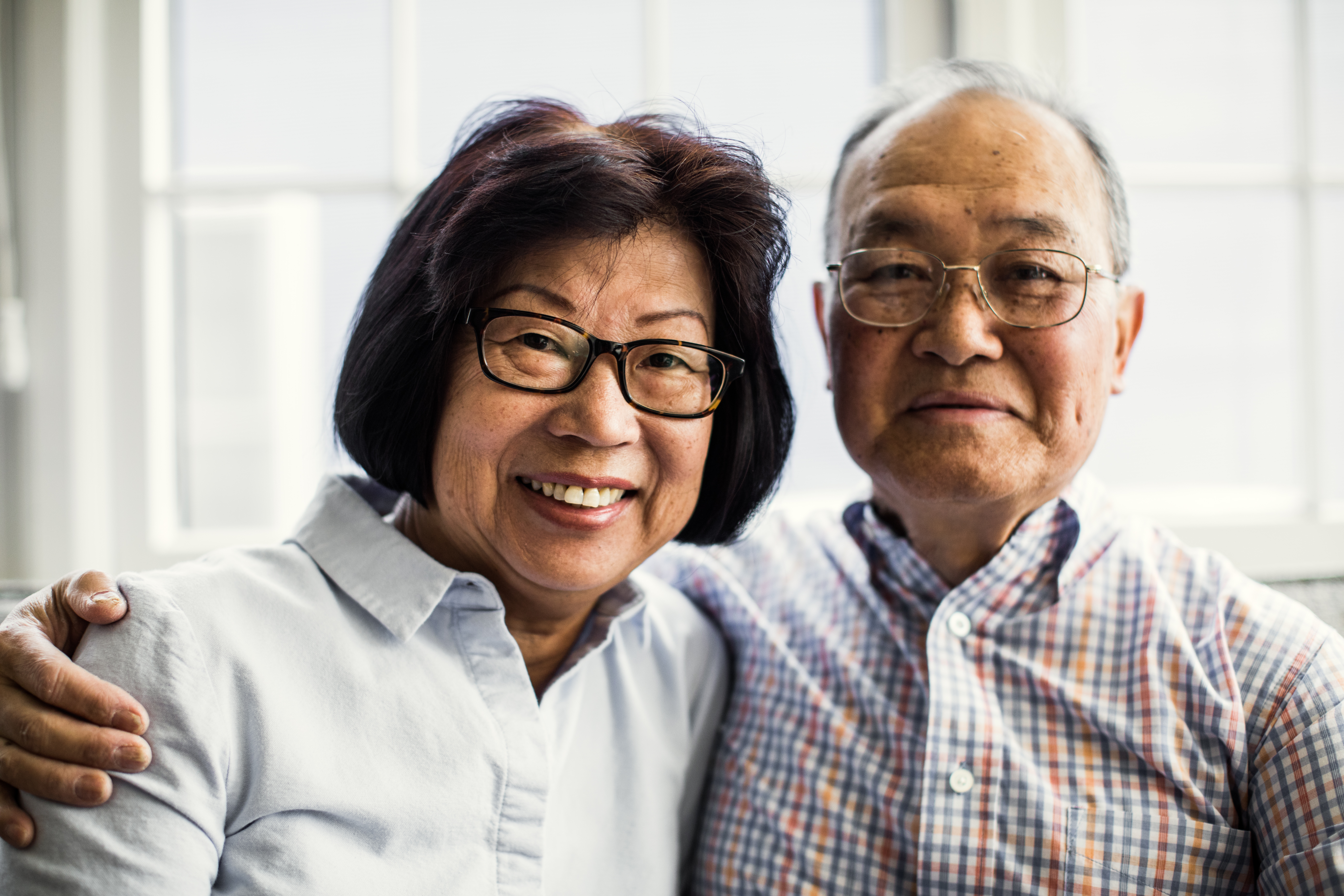 Portrait of senior couple at home