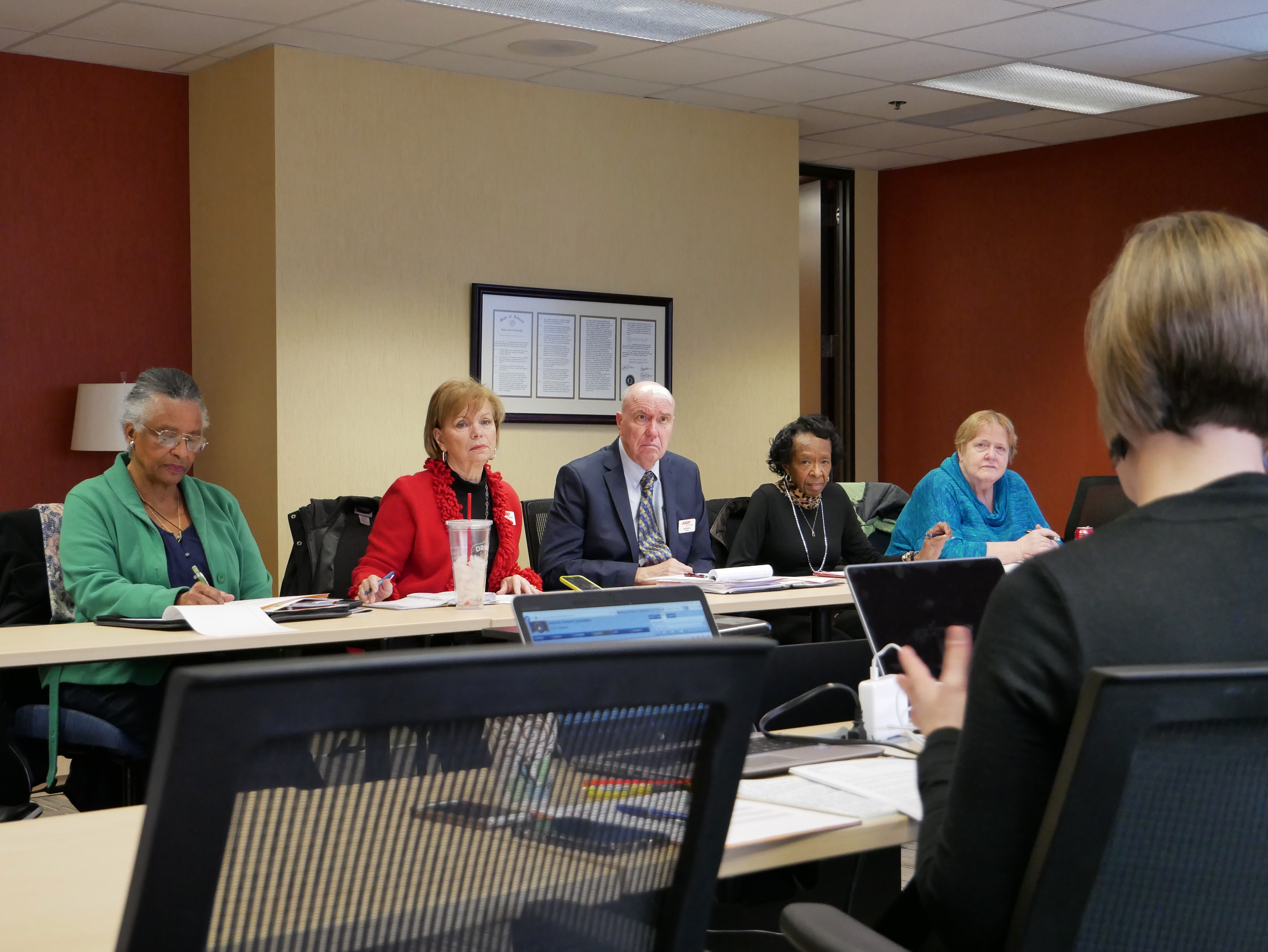 AARP Indiana's Legislative Team is briefed before visiting the Statehouse. 