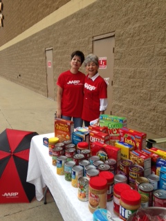 Susan Payes and Linda at Richmond GSC food drive