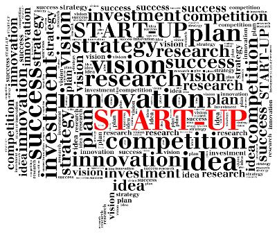 Business start-up concept. Word cloud illustration.