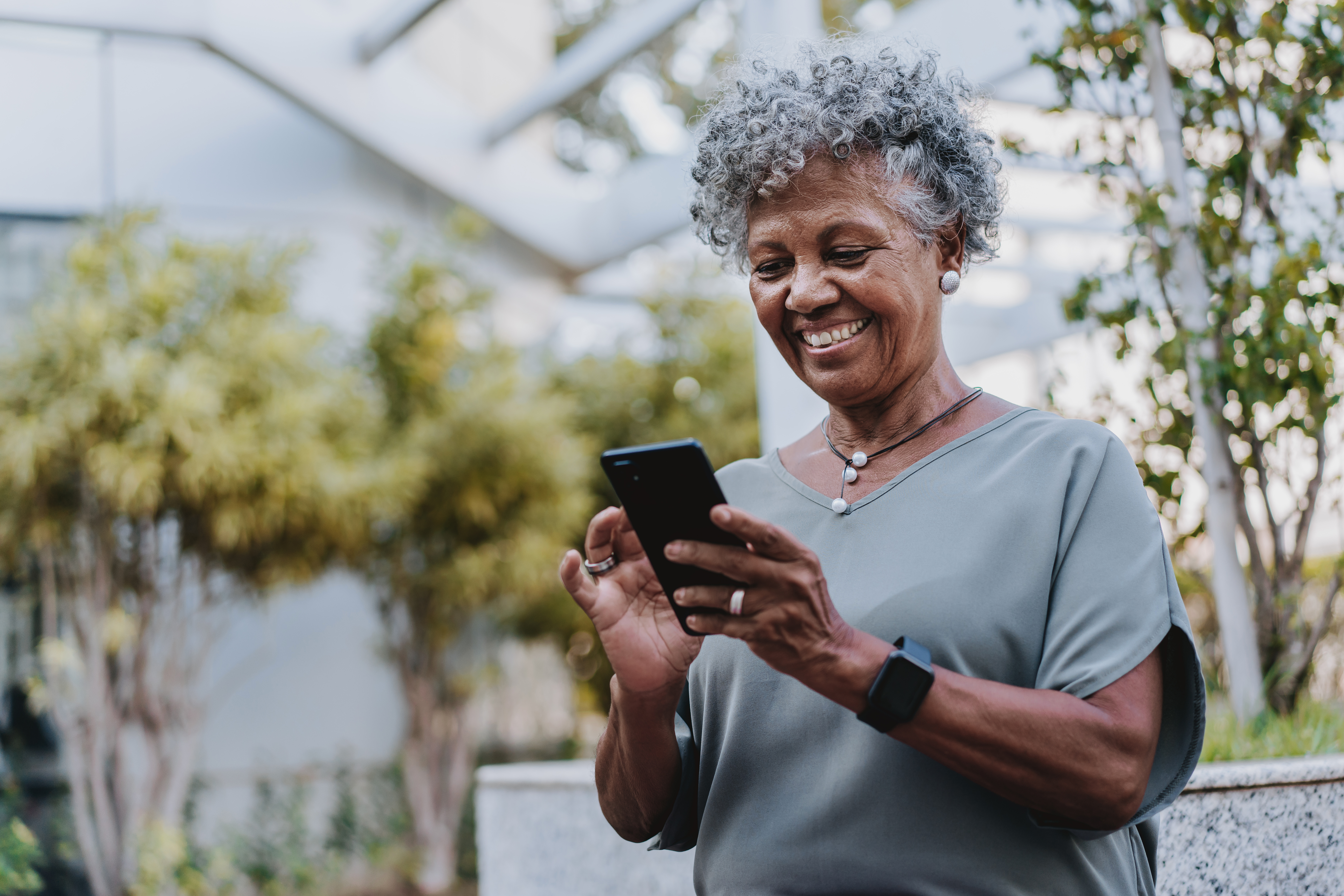 Portrait of a senior woman using smartphone