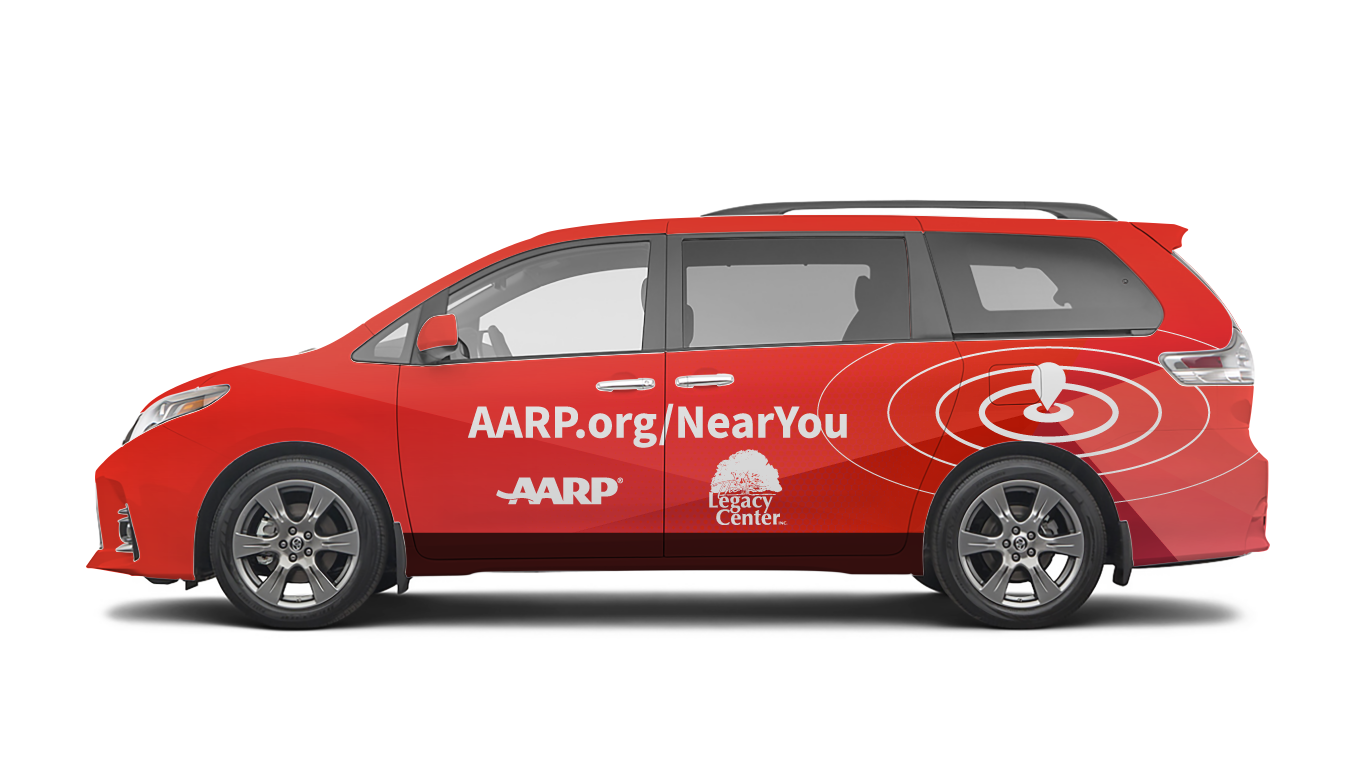 AARP vaccine vehicle