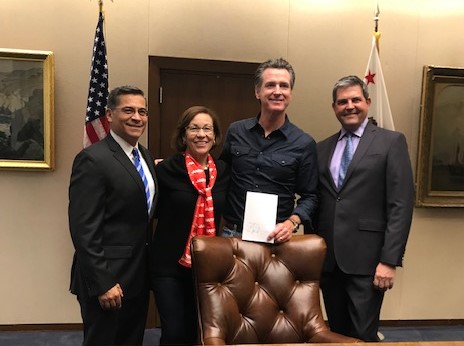 Photo of Blanca Castro, Gov Newsom, Becerra, Wood.jpg