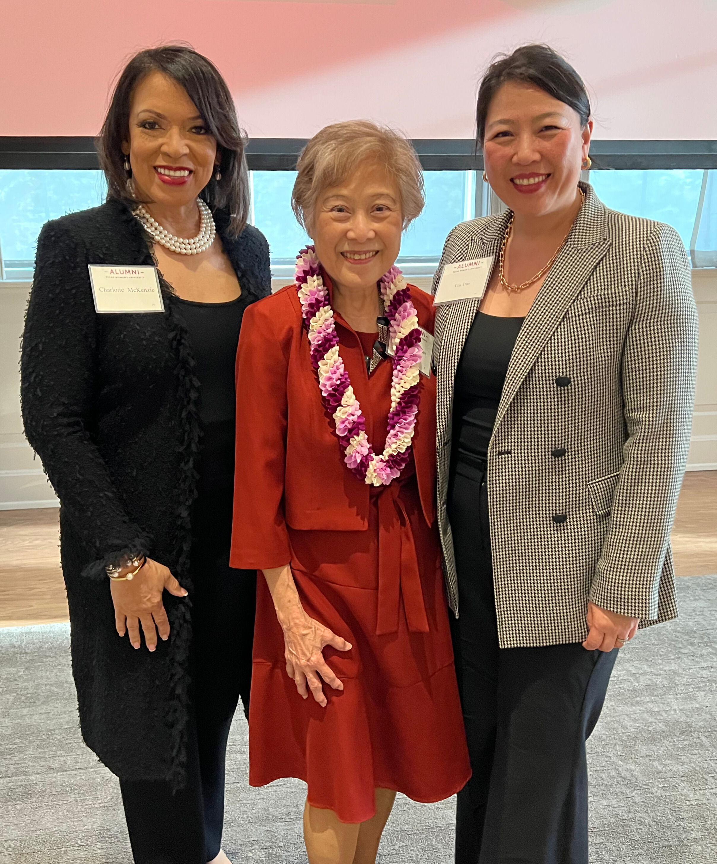 Dr. Beverly Gor received special honors from Texas Woman's University for career accomplishments. Shown here, Gor (center) is accompanied by AARP Texas Volunteer State President Charlotte McKenzie (left) and AARP Texas Director Tina Tran (right). Gor also serves on the AARP Texas Executive Council.