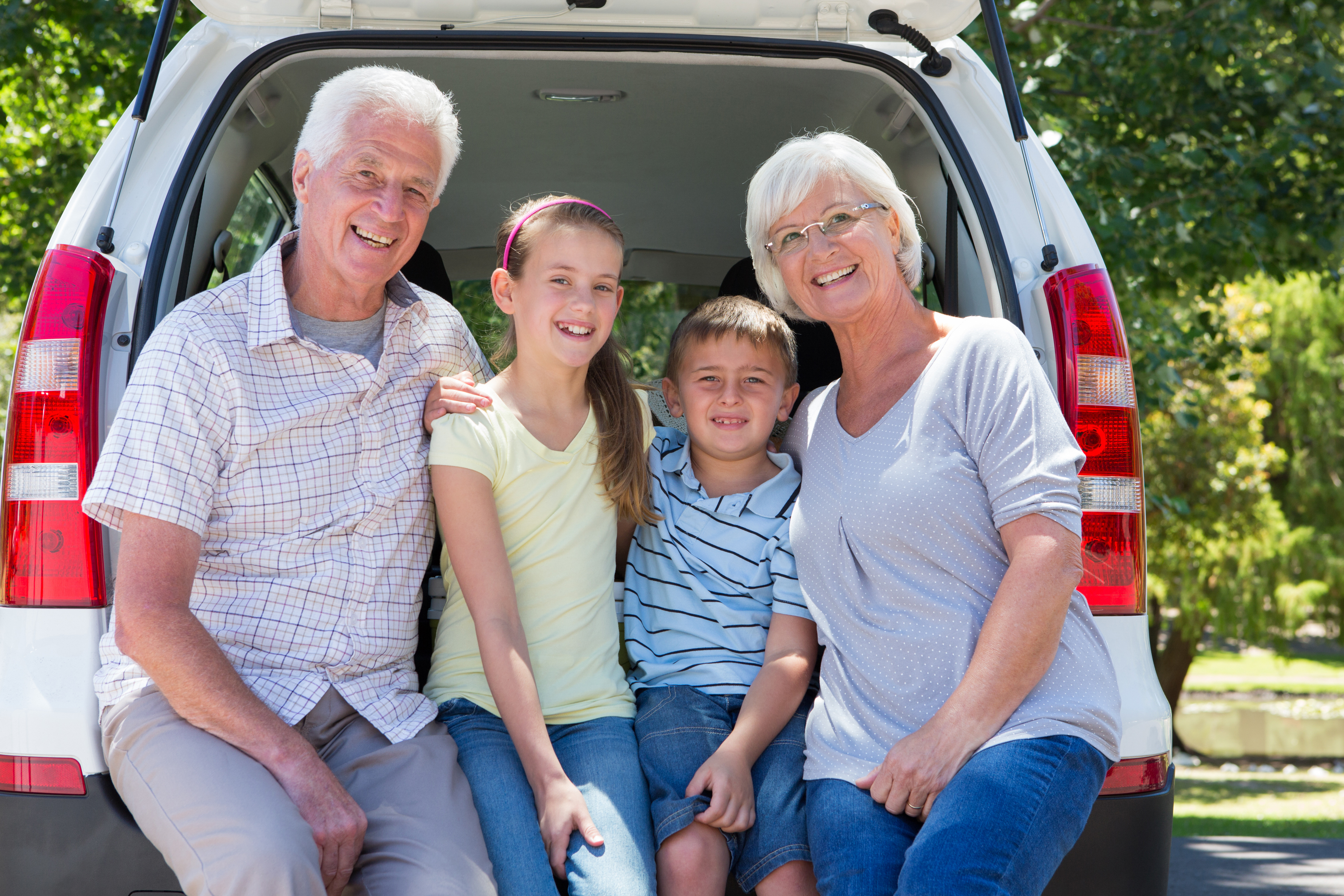 Grandparents going on road trip with grandchildren