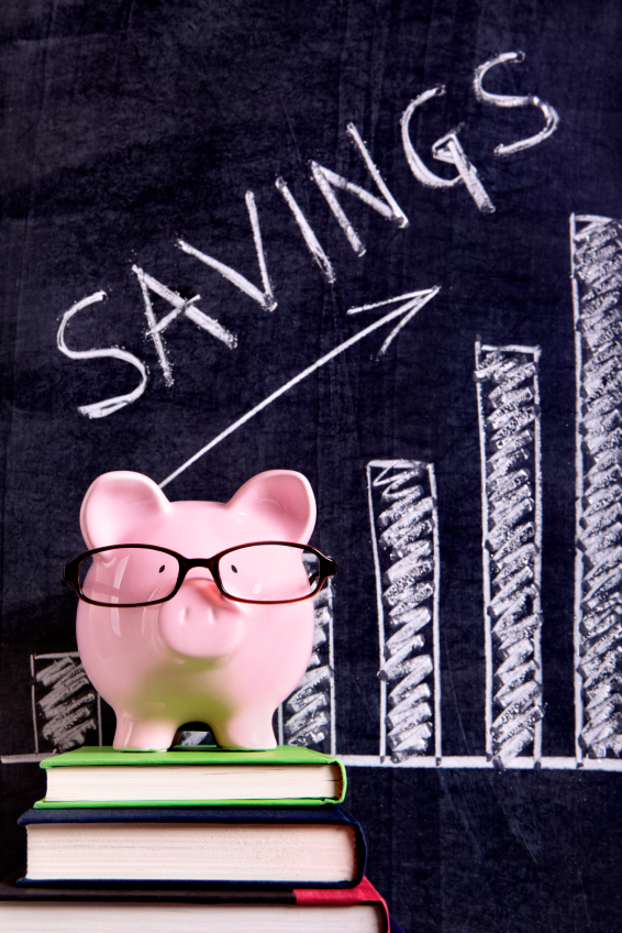 Piggy Bank with savings chart