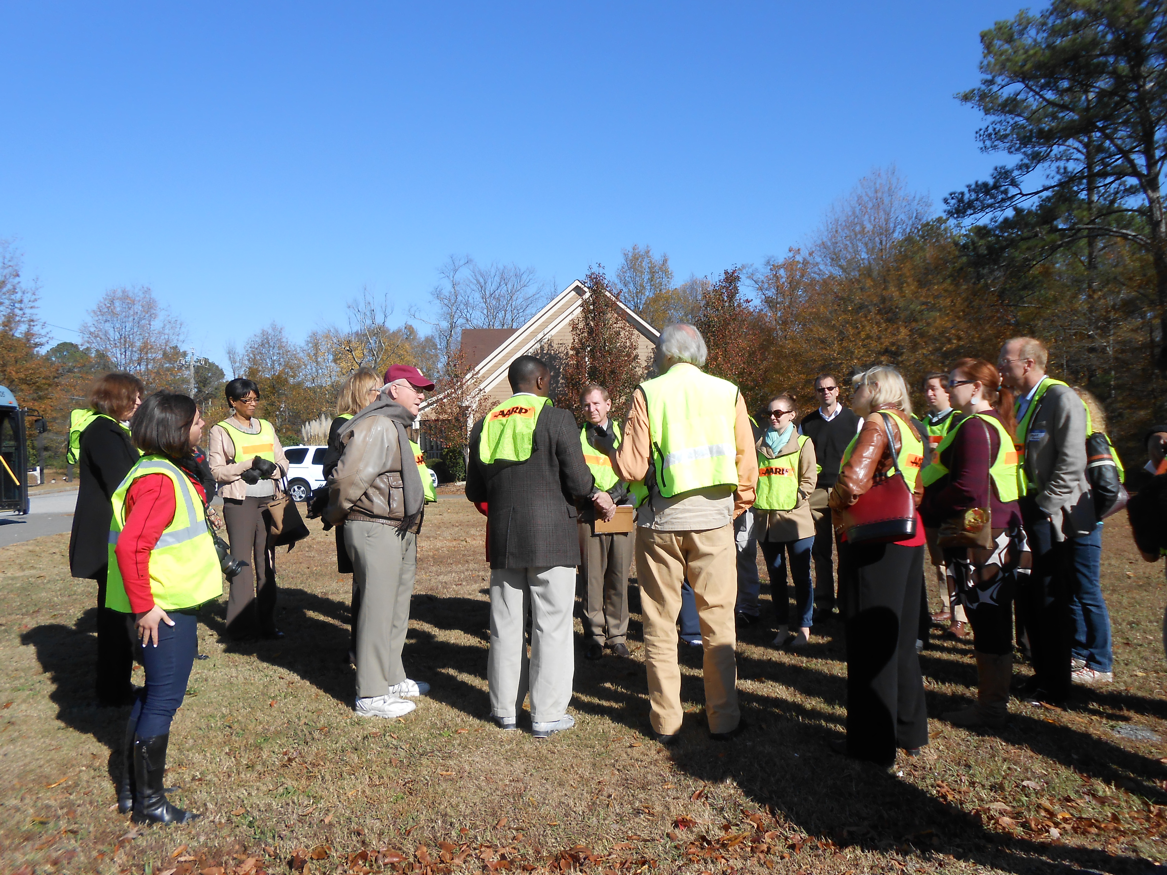 Photo of Livable Communities Workshop walking audit group in Kennesaw, GA - Auditing Cherokee Street for development.