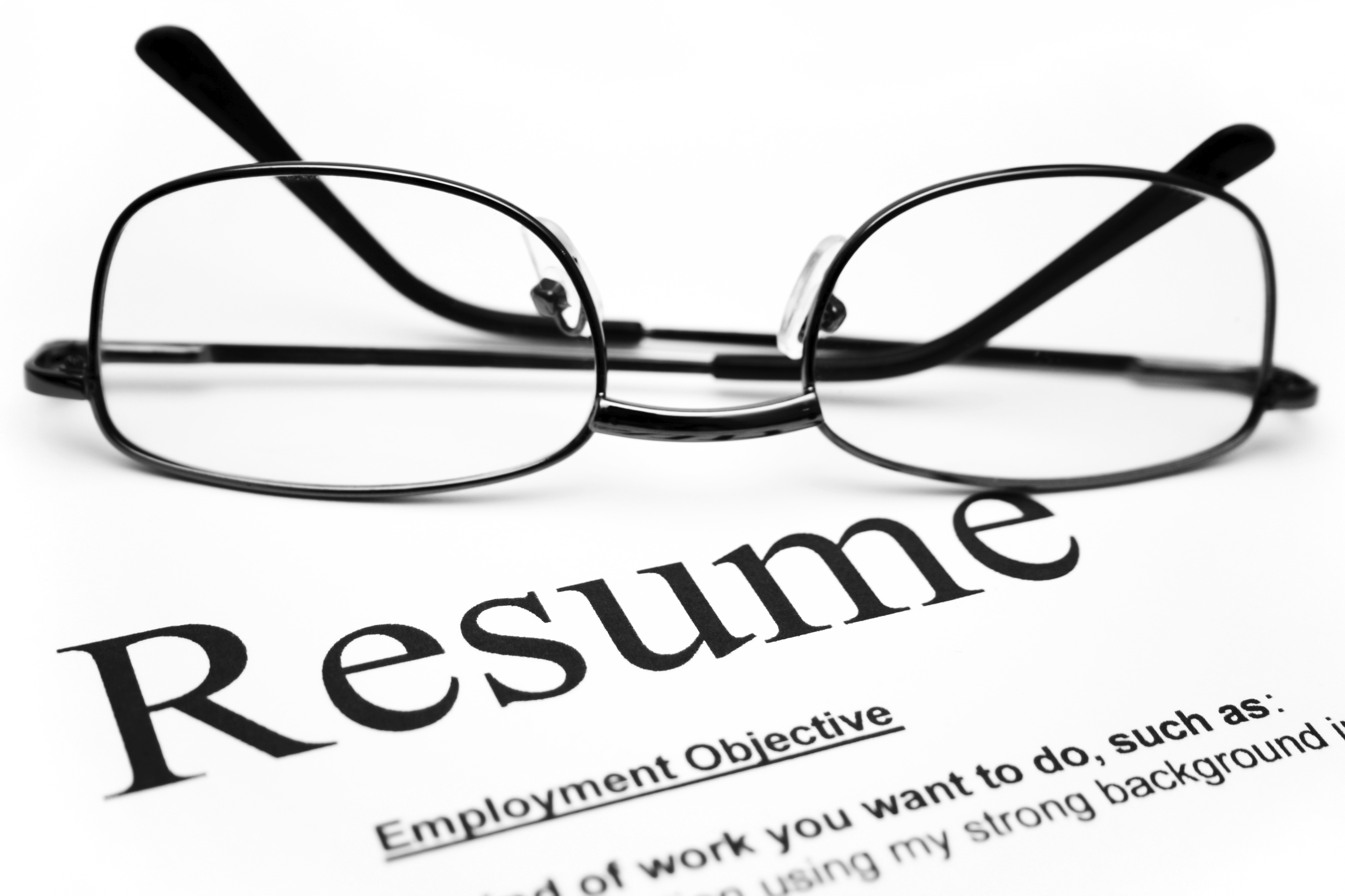 Resume and glasses