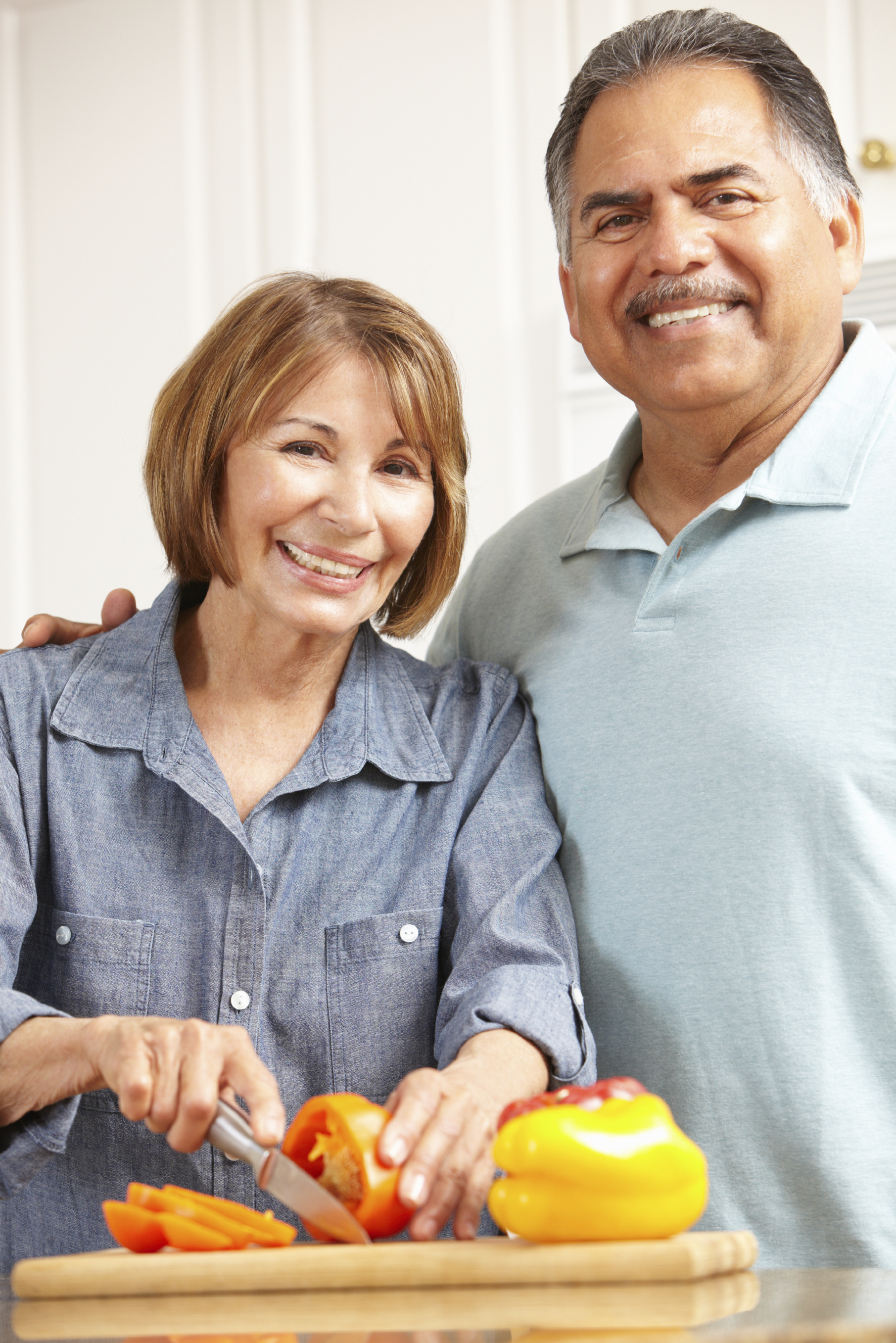 Couple cooking together