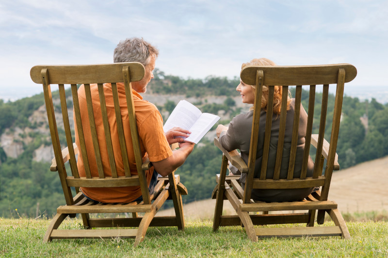 Mature Couple Reading Book