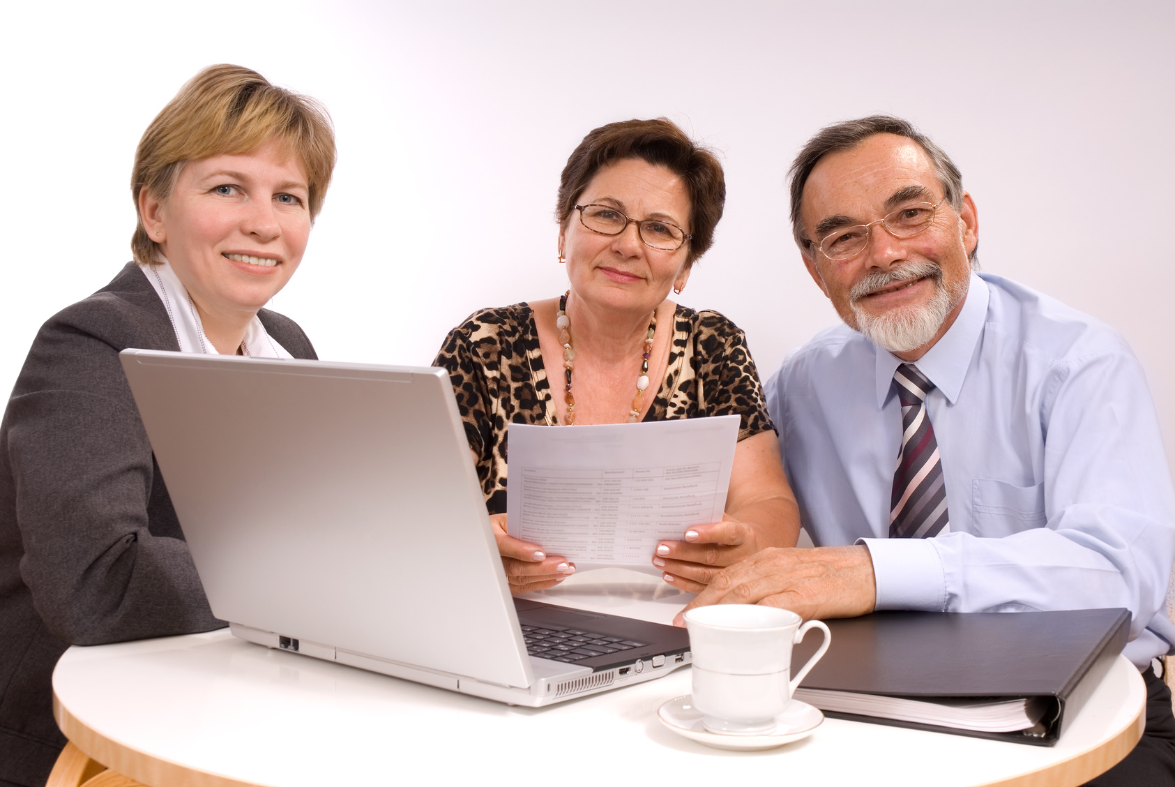 Mature couple talking to daughter