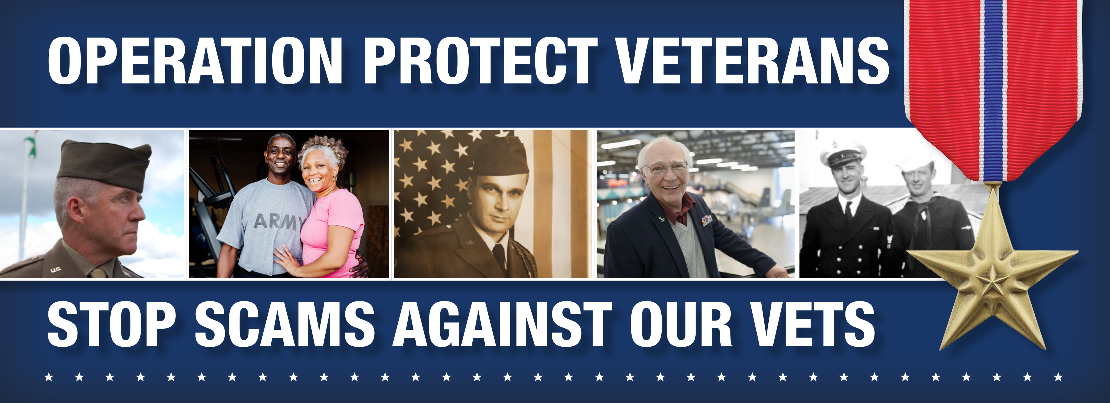 Stop Scams Against Vets Bar Graphic