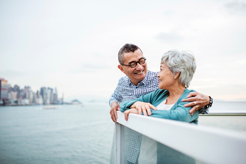 Happy Chinese Seniors Enjoying Hong Kong City Break