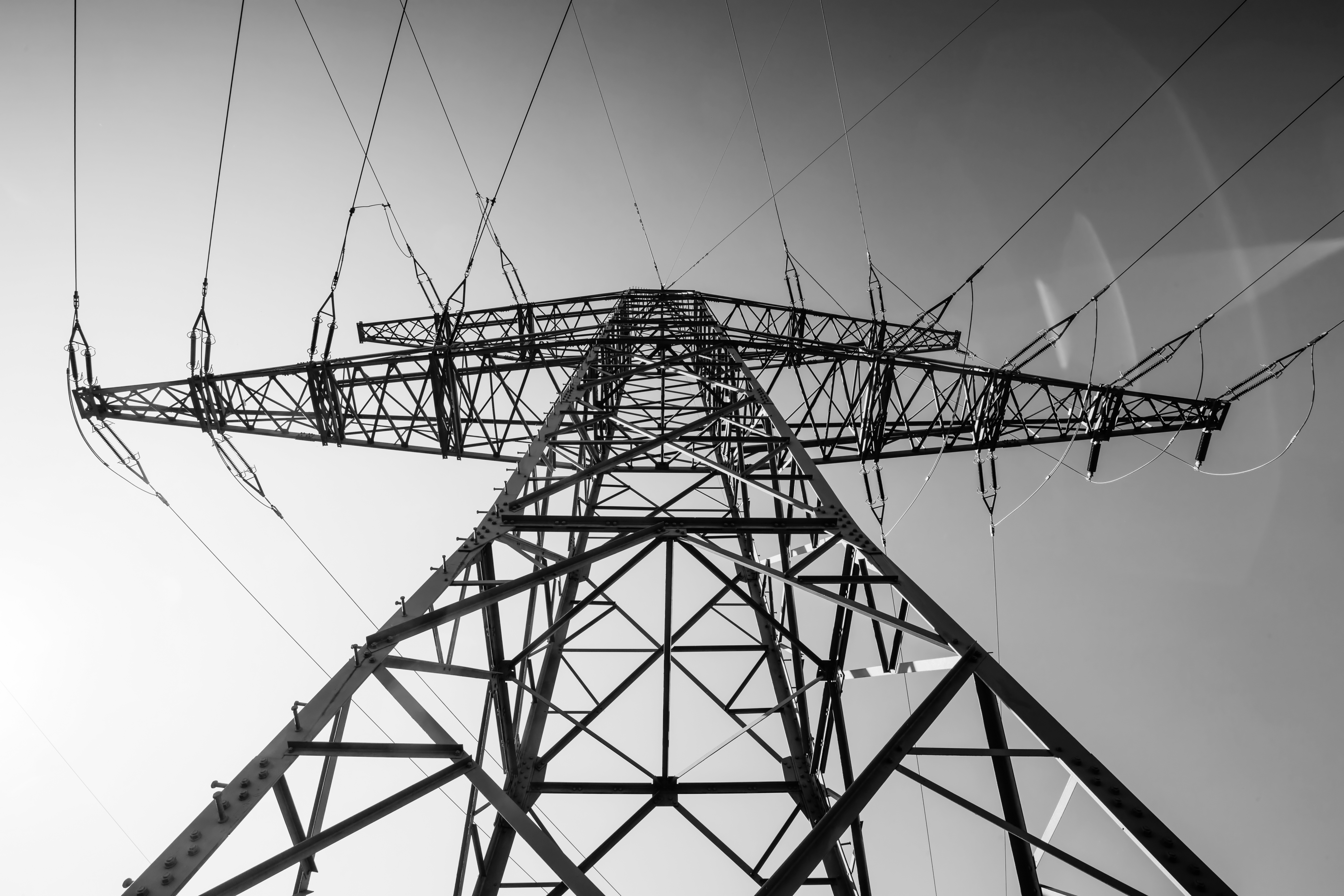 Electricity pylon at sunset