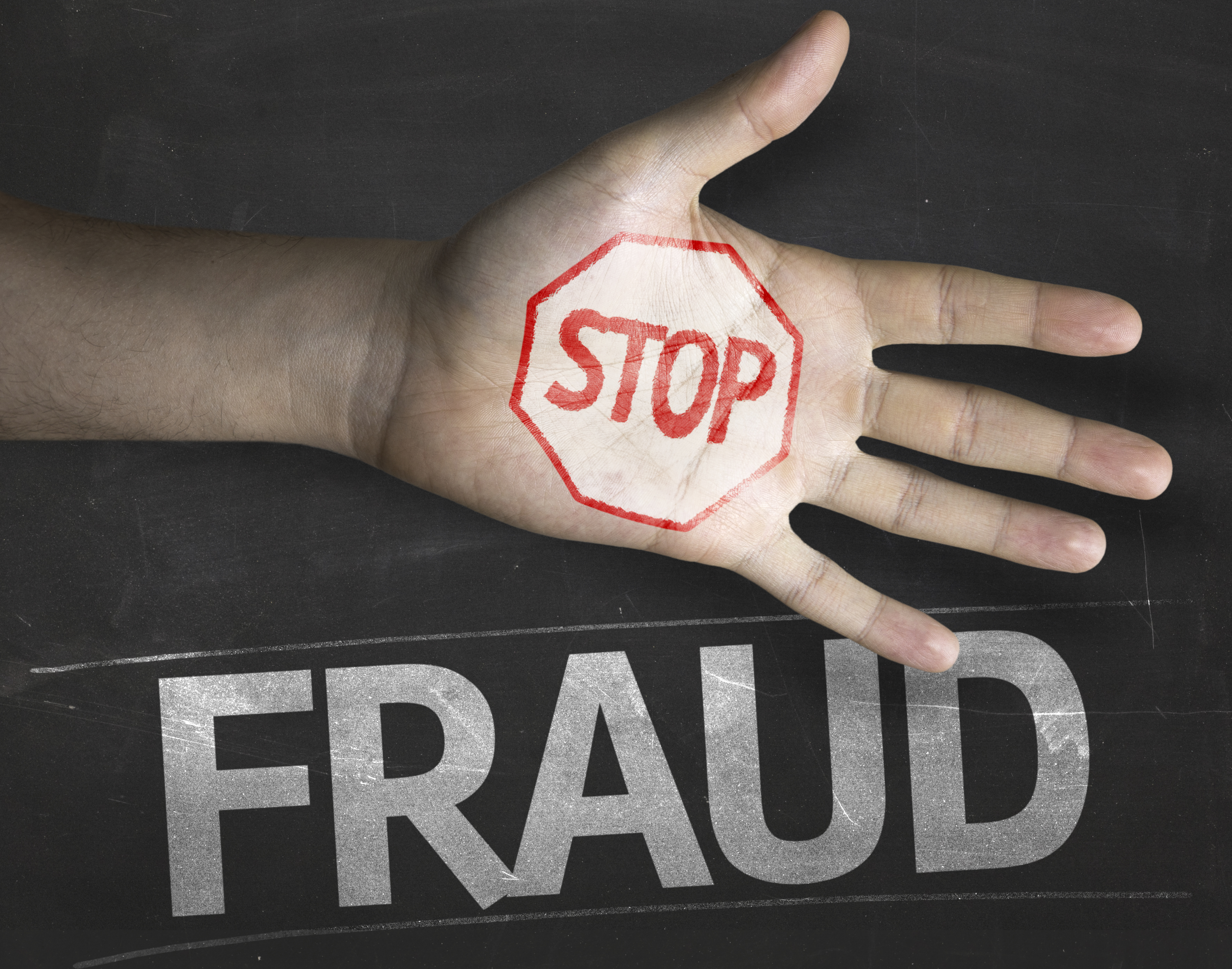 Educational and Creative composition with the message Stop Fraud