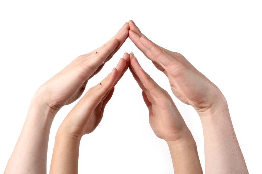 hand home gesture isolated on white background