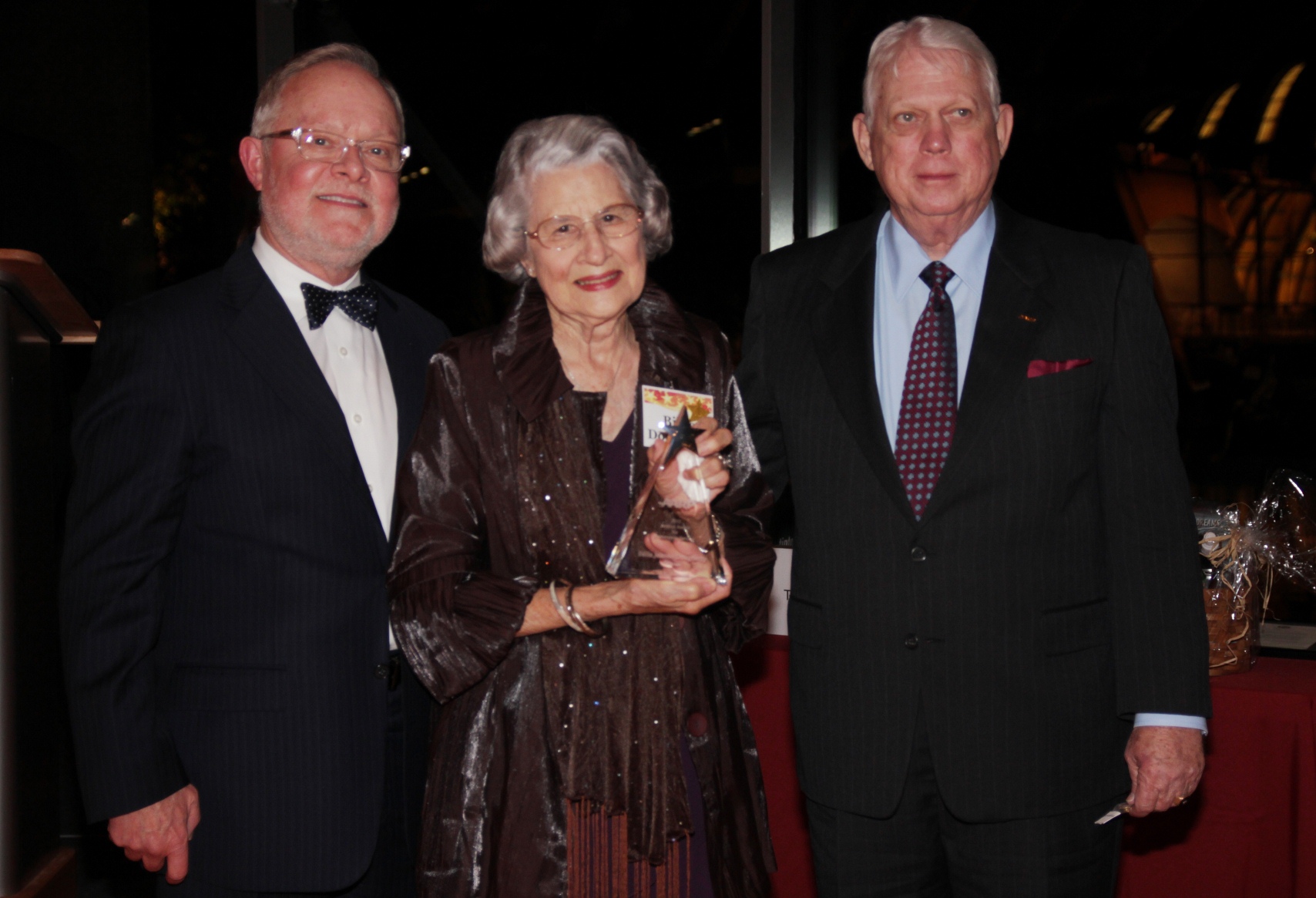 Billie Dougherty (center) 2012 AARP Arkansas Andrus State Award for Community Service recipient