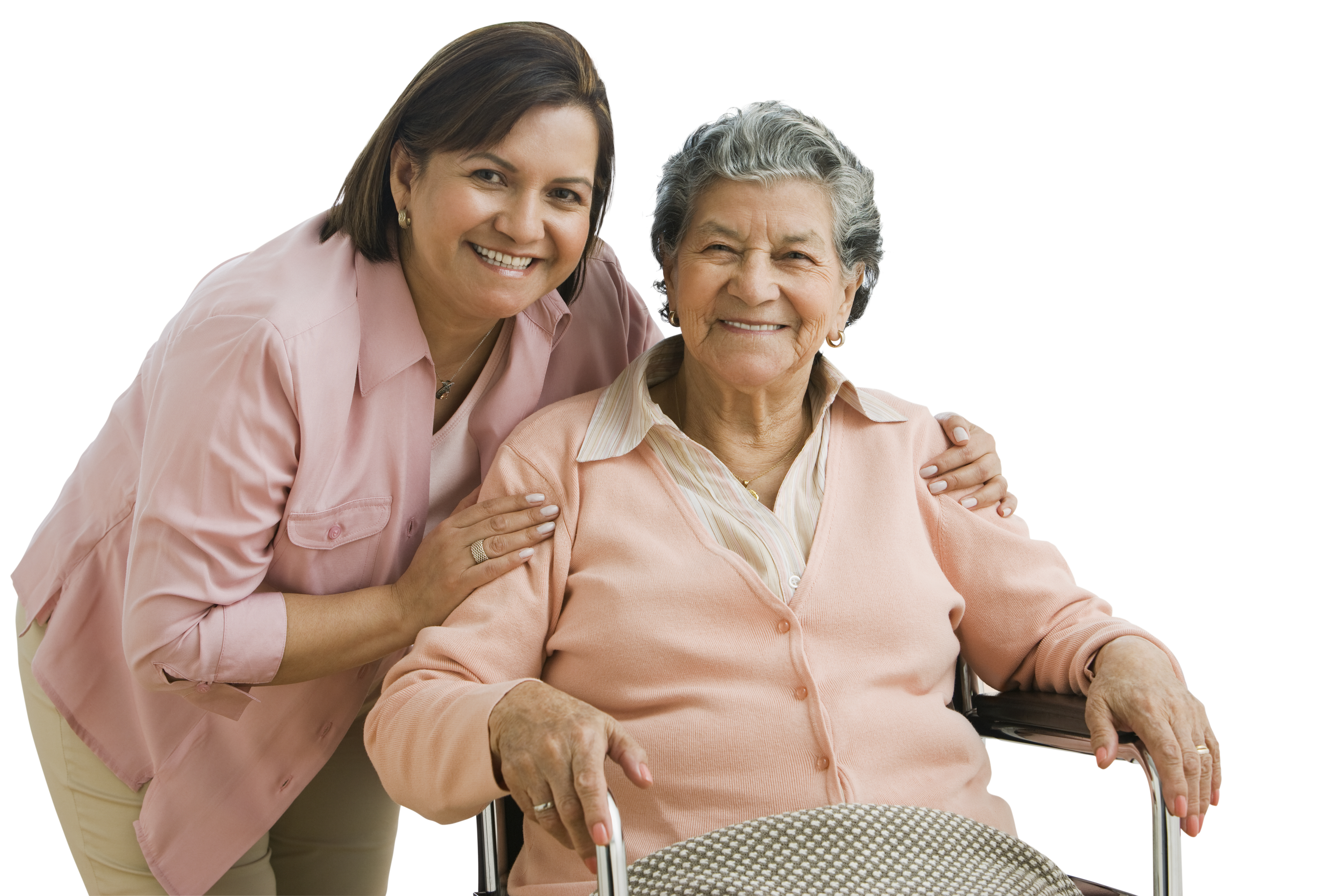 Woman caregiving for elderly woman