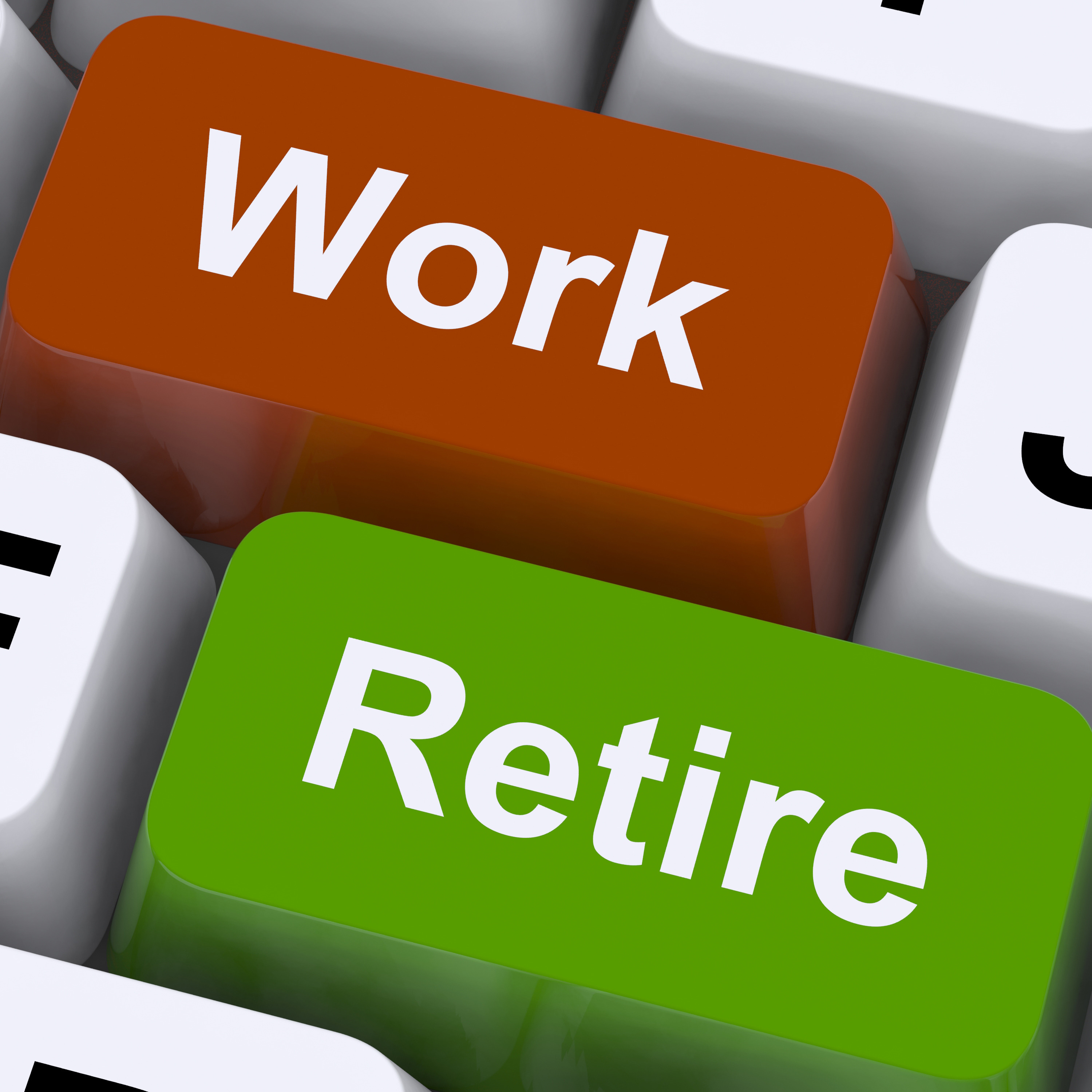 Work Or Retire Signpost Shows Choice Of Working Or Retirement