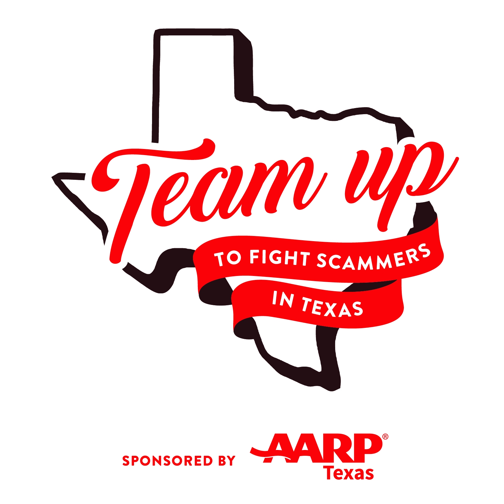 AARPTX Team Up to Fight Scammers Logo Full Color