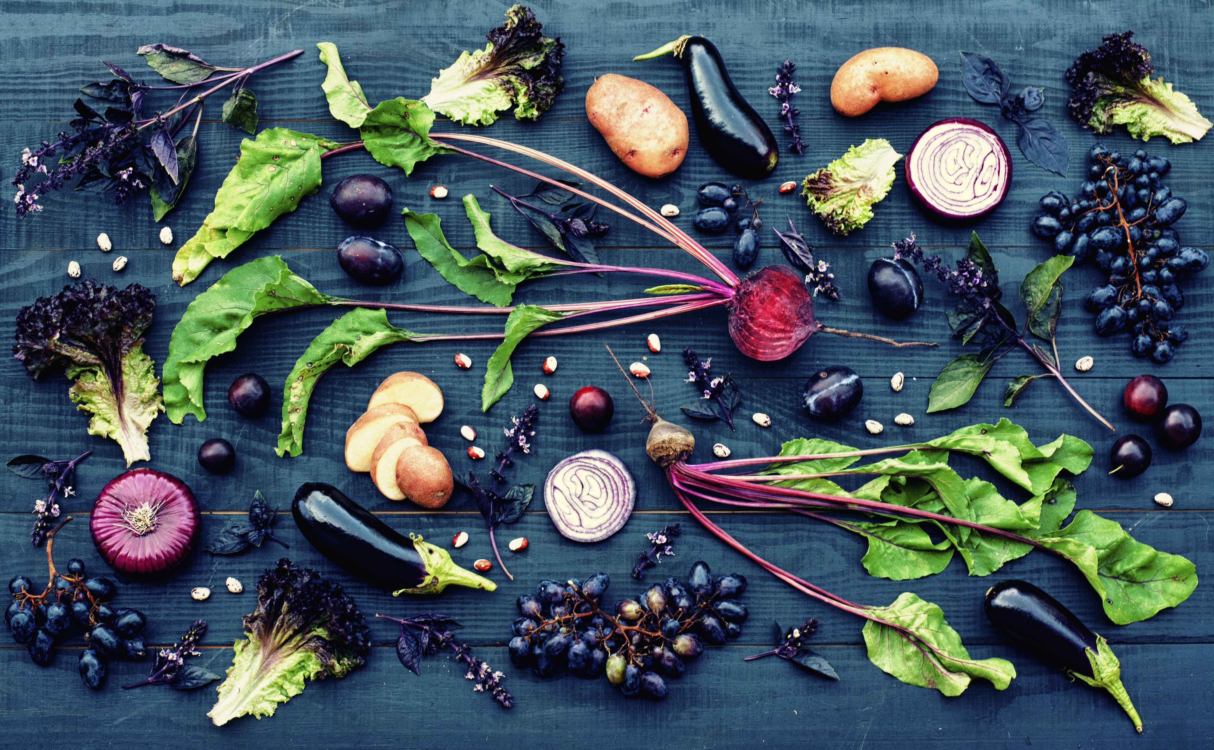 Purple fruit and vegetables