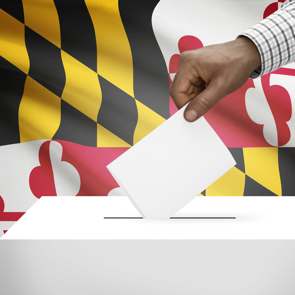 Ballot box with US state flag series - Maryland