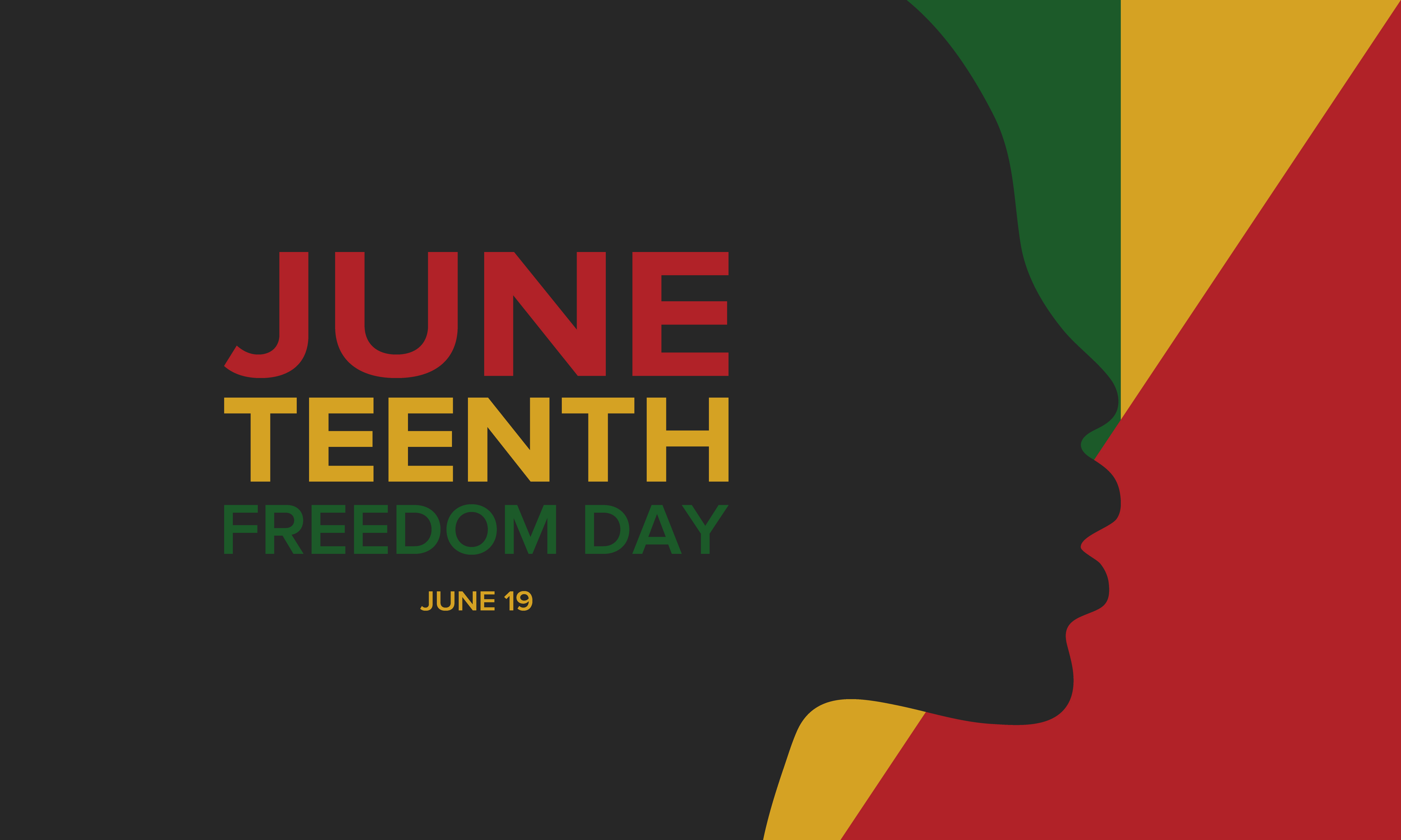 Juneteenth Independence Day. Freedom or Emancipation day. Annual american holiday, celebrated in June 19. African-American history and heritage. Poster, greeting card, banner and background. Vector