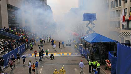 Explosions At 117th Boston Marathon