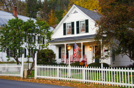 House with white picket fence