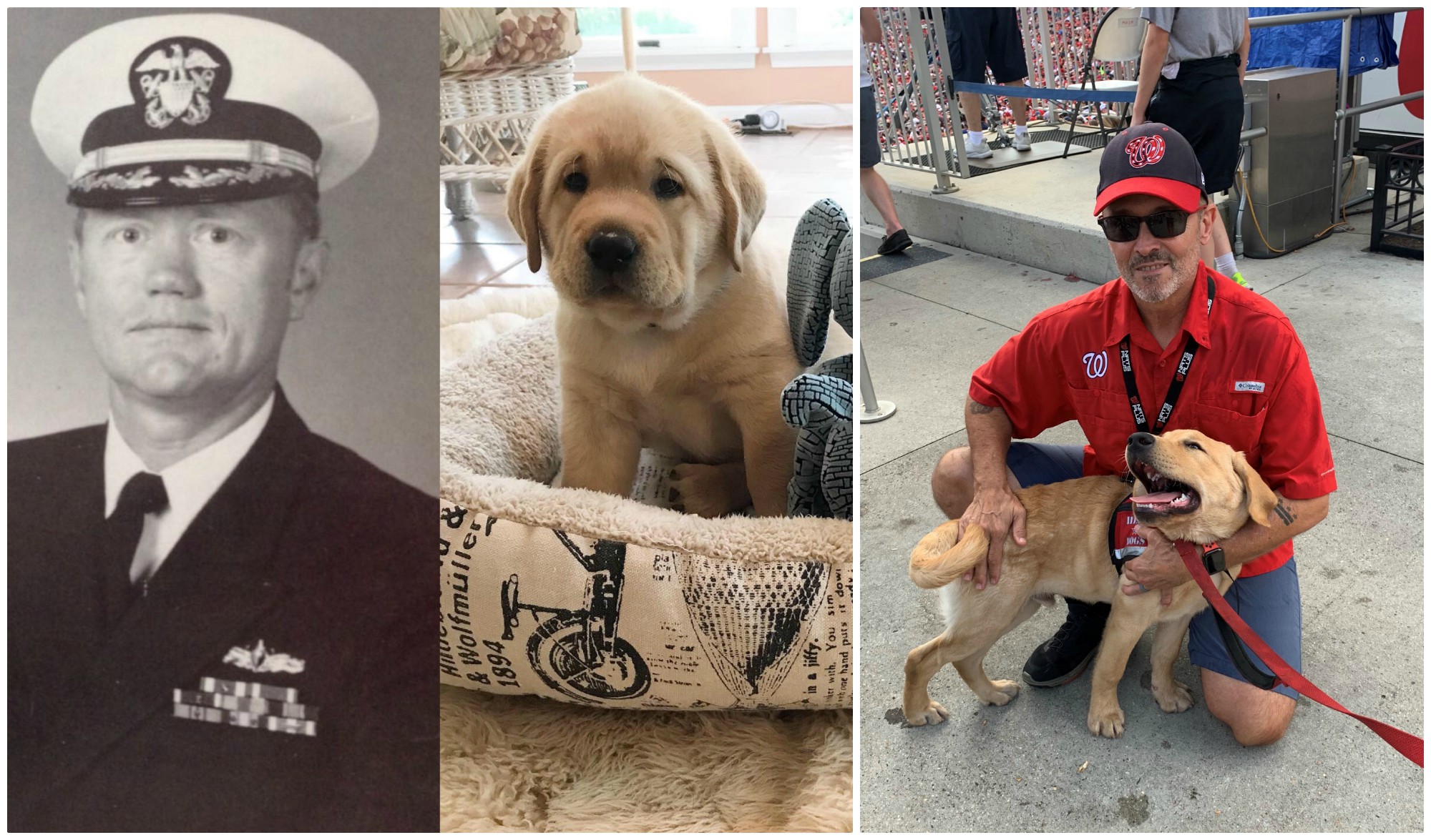 Captain Montgomery, Monty, and Monty with Brian at a Nationals Game.